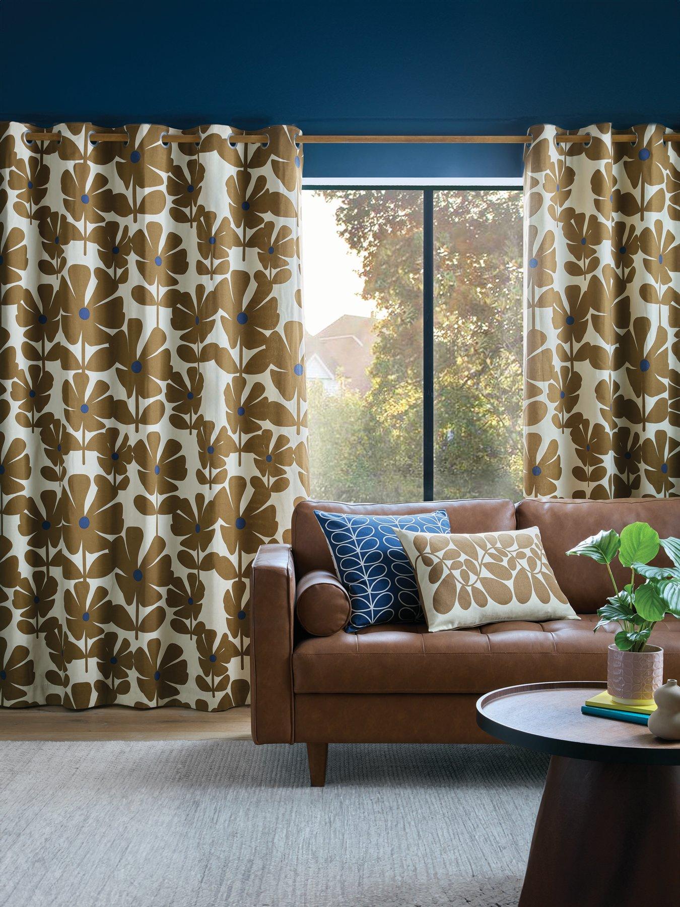 Orla Kiely Wildflower Lined Eyelet Curtains 100% Cotton
