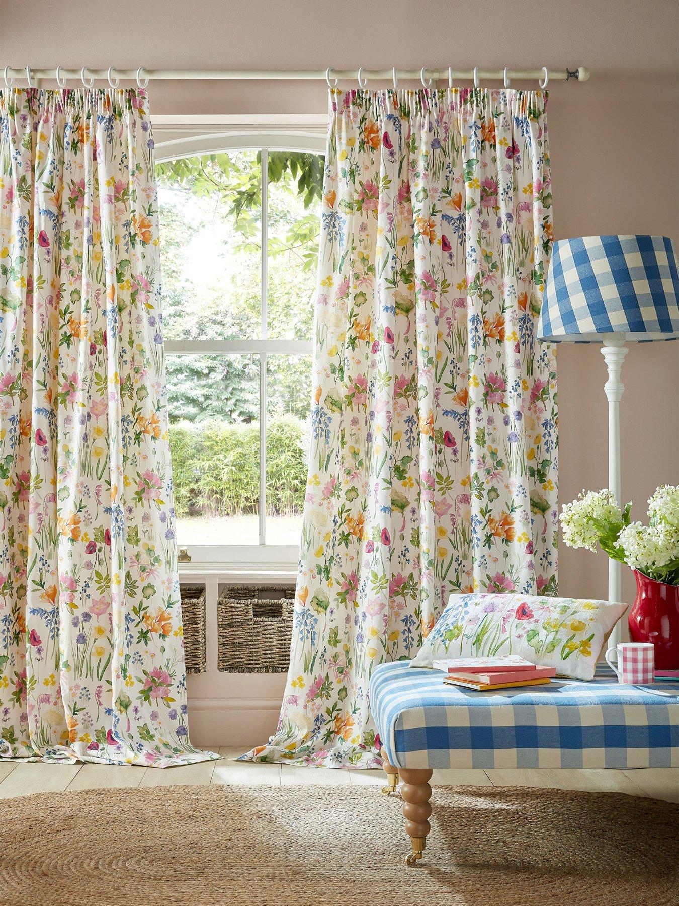 Bluebellgray Isolation Garden Lined Header Tape Curtains 229cm X 229cm (90"x90")