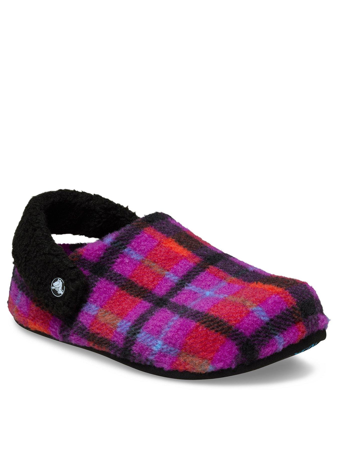 Image 2 of 6 of Crocs Classic Cozzzy Plaid Slippers - Grapeberry Purple