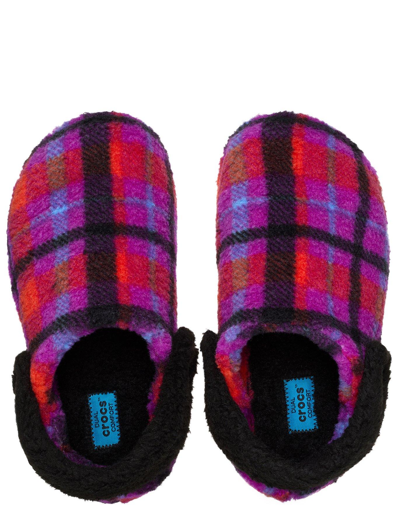 Image 4 of 6 of Crocs Classic Cozzzy Plaid Slippers - Grapeberry Purple