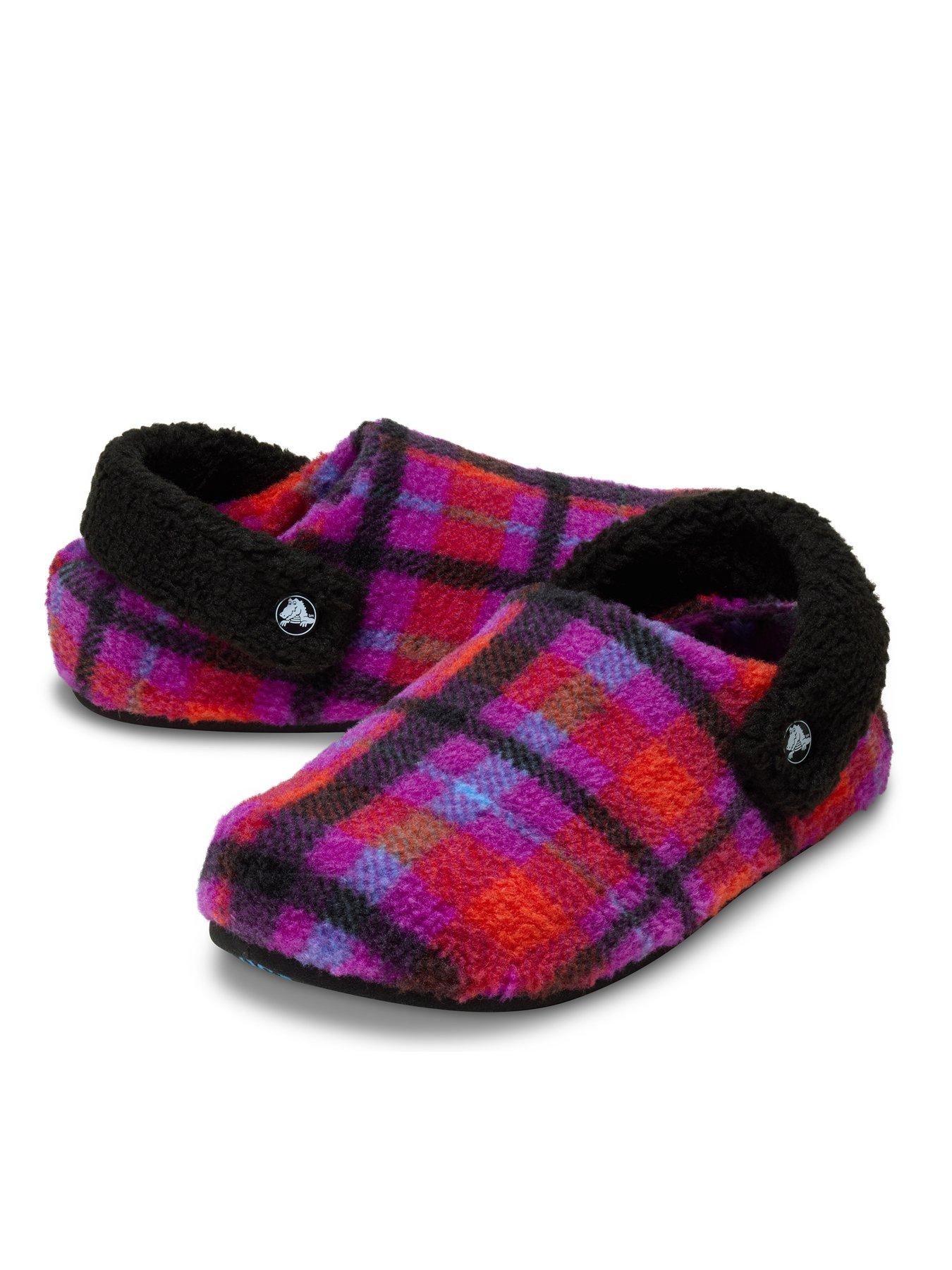 Image 6 of 6 of Crocs Classic Cozzzy Plaid Slippers - Grapeberry Purple