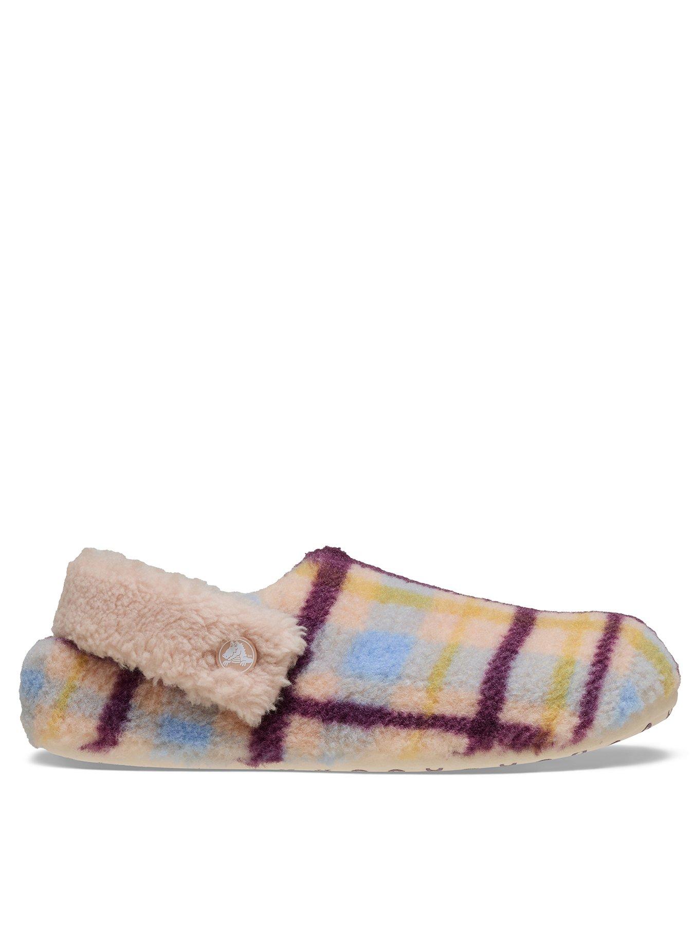 Crocs Classic Cozzzy Plaid Slippers - Pink
