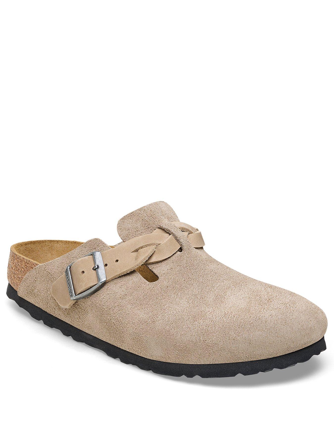 Image 2 of 3 of Birkenstock Womens Boston Braided Suede Leather Clog - Taupe
