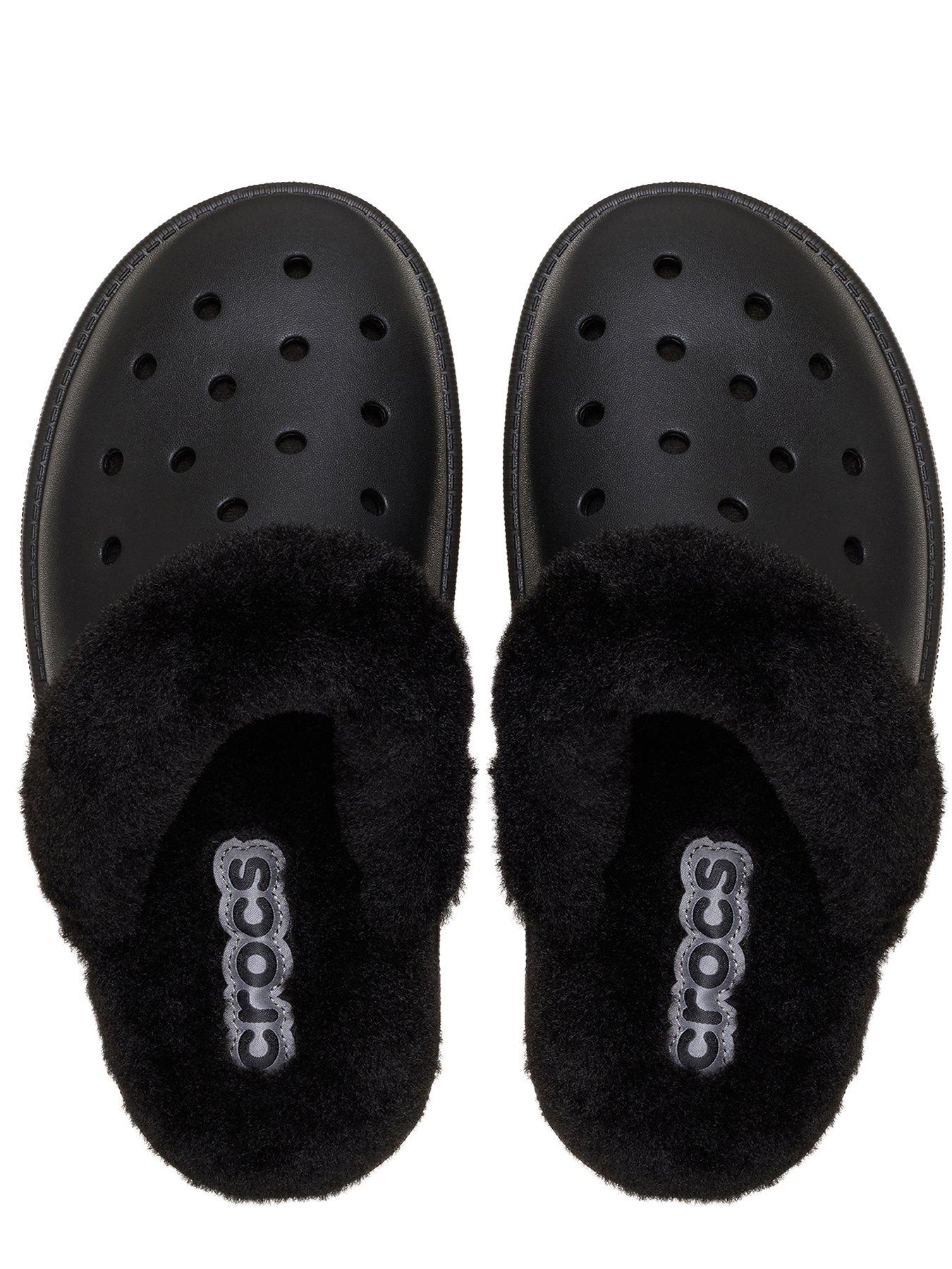 Crocs Classic Fuzz Scuff - Black | Very
