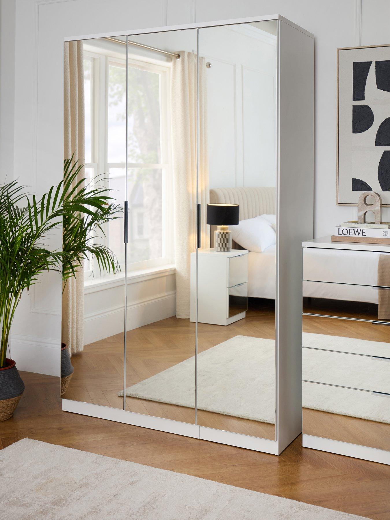Image 1 of 7 of The Very Collection Palma 3 Door Mirrored&nbsp;Wardrobe - White - FSC&reg; Certified