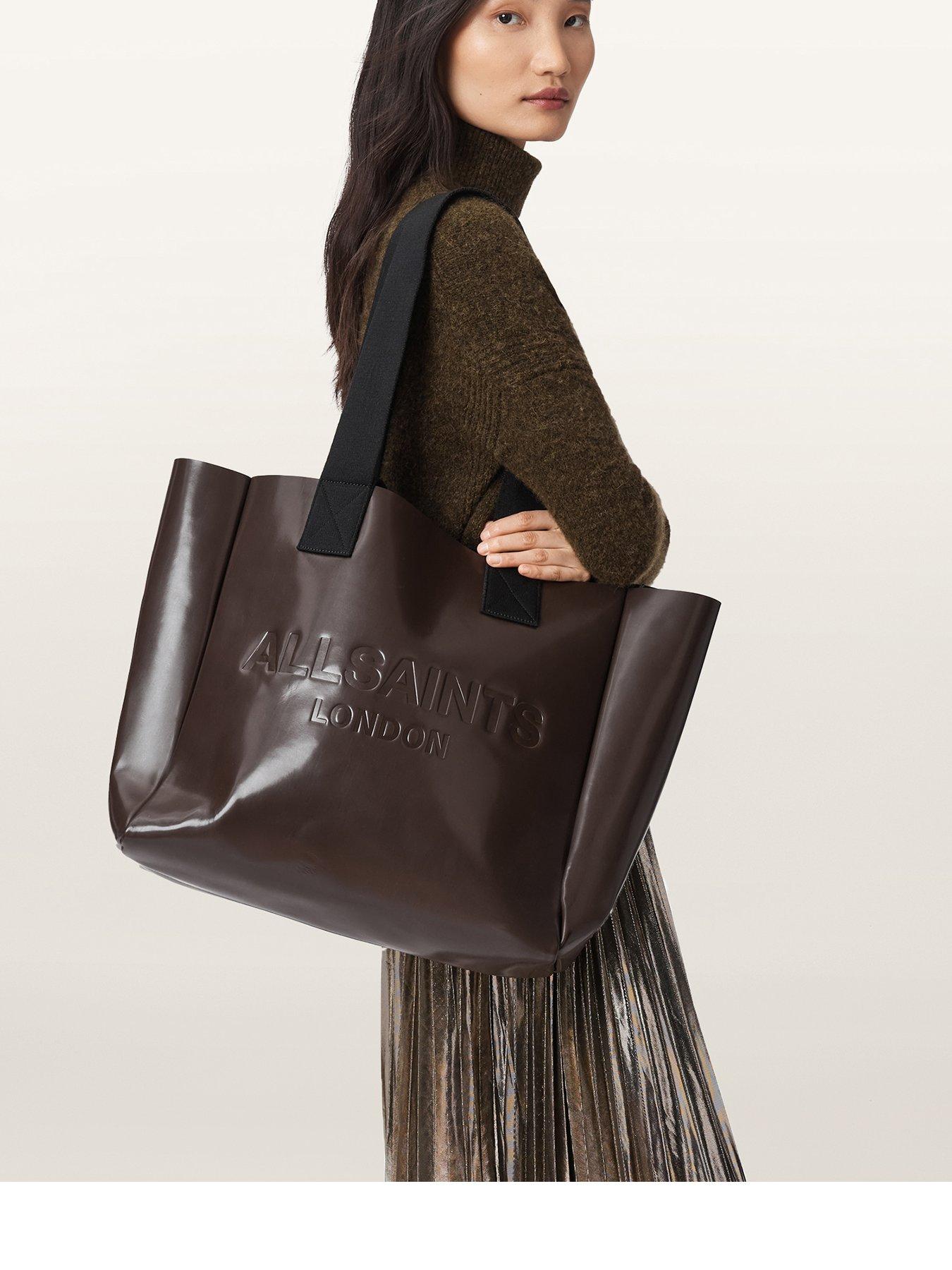 (取寄) オールセインツ レディース イジー ミディアム トート AllSaints women Izzy Medium Tote Black 1 AllSaints Izzy Leather Tote Bag - Dark Brown | Very