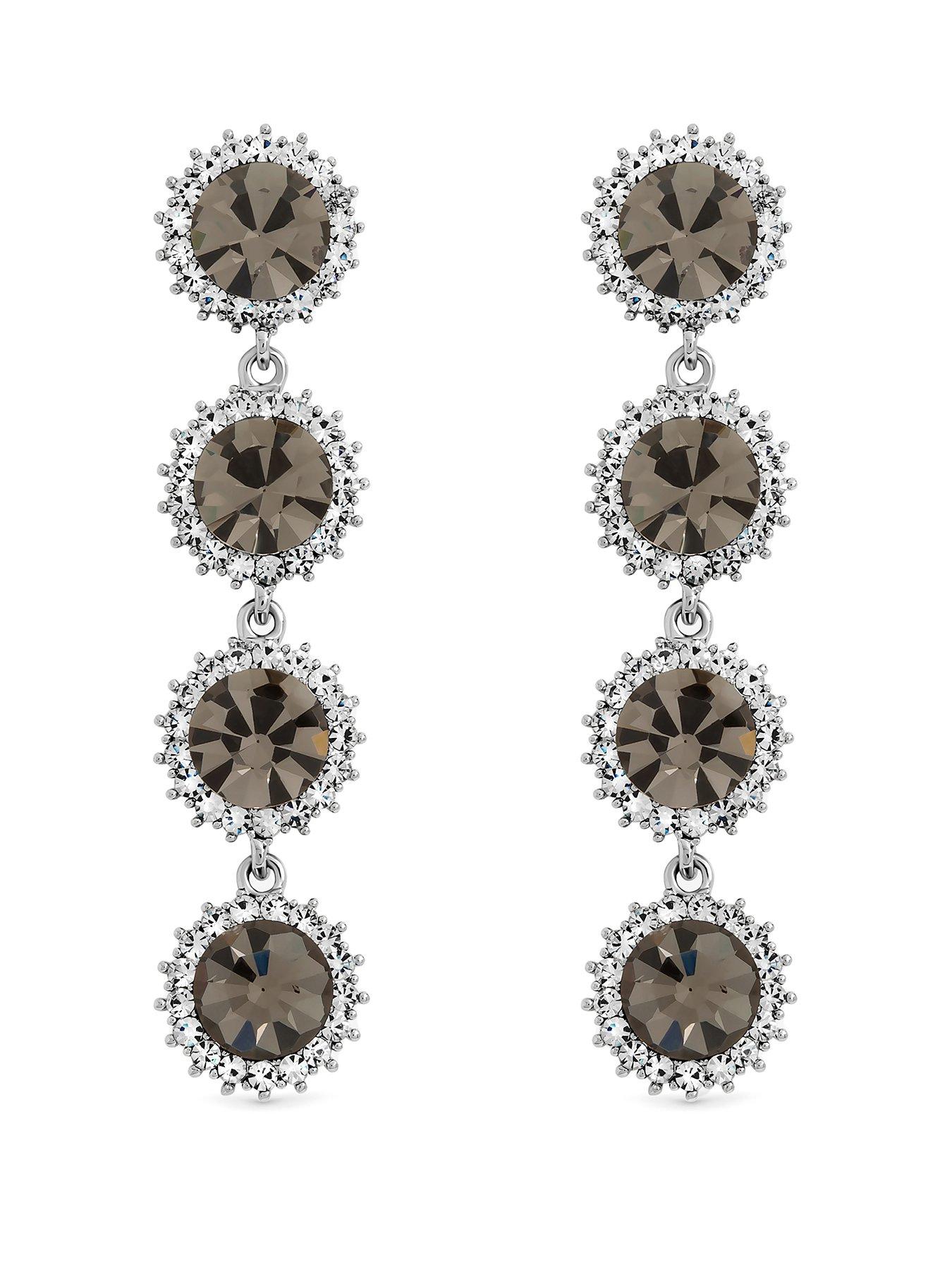 Jon Richard Black Diamond Statement Drop Earring