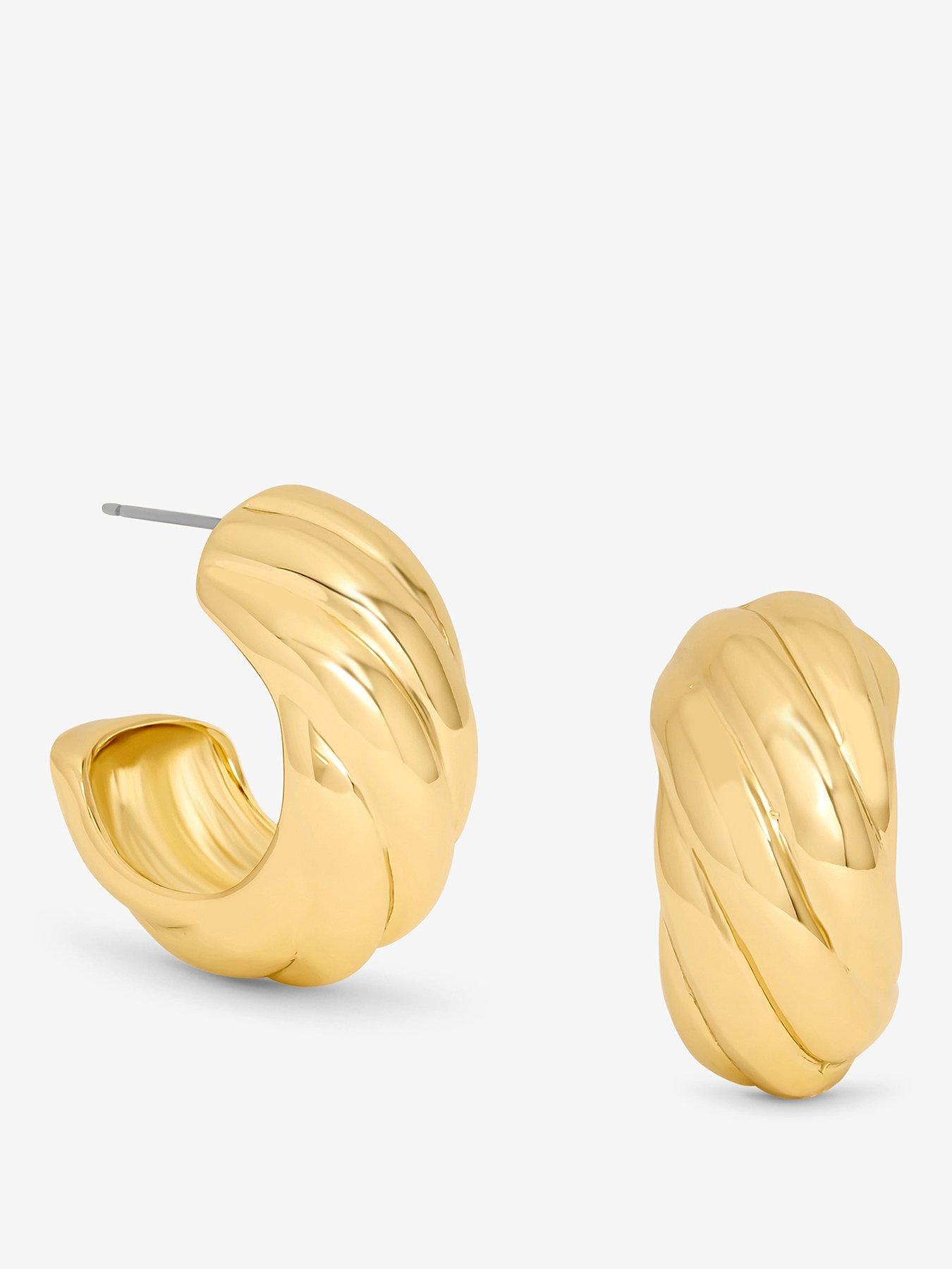 undefined Gold Polished Intertwined Hoop Earrings
