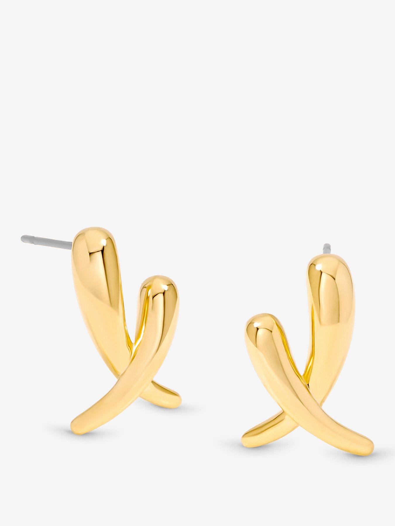 Jon Richard Gold Plated Polished Kiss Earrings