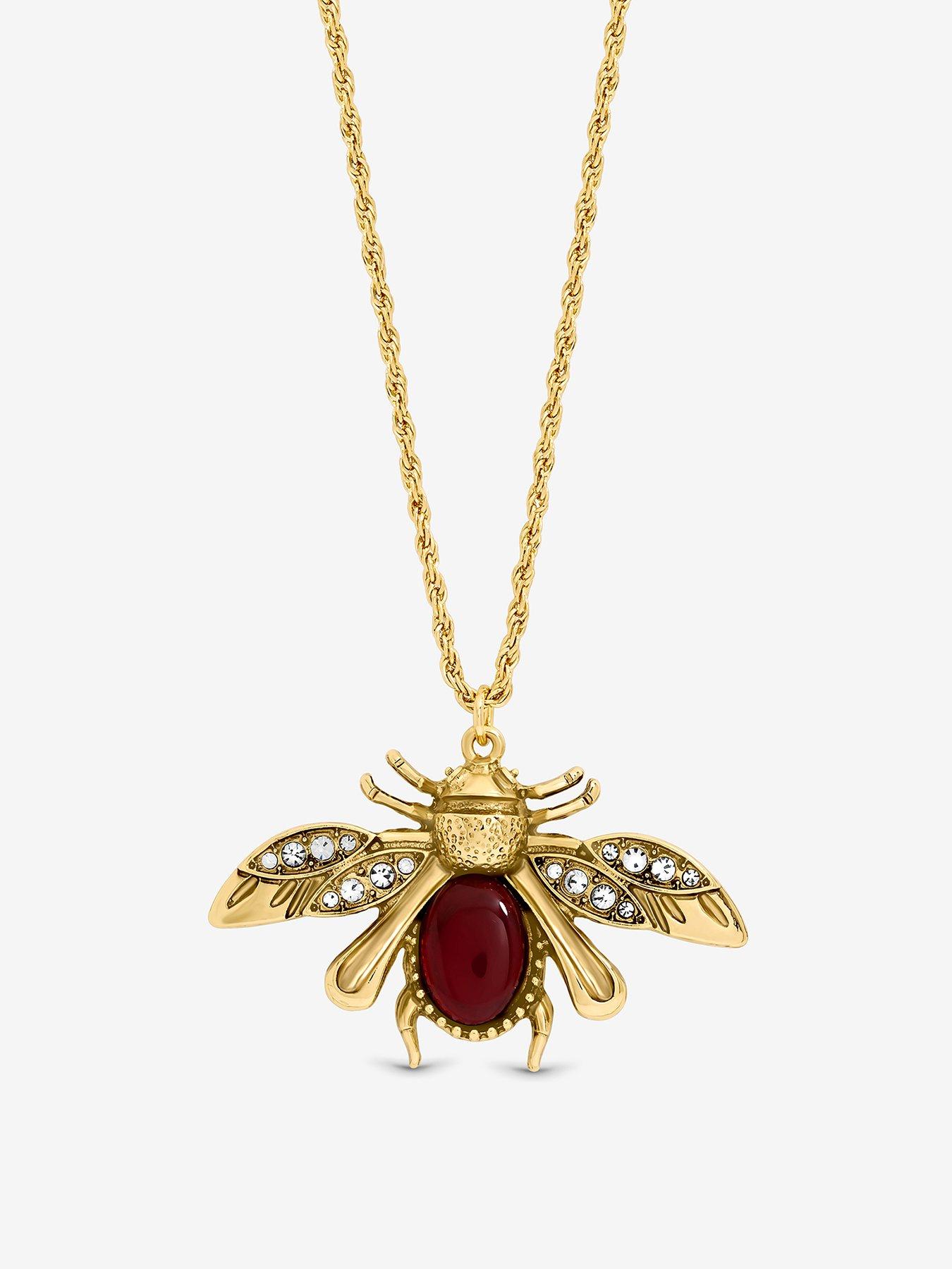 undefined Gold Twisted Rope Insect Long Pendant