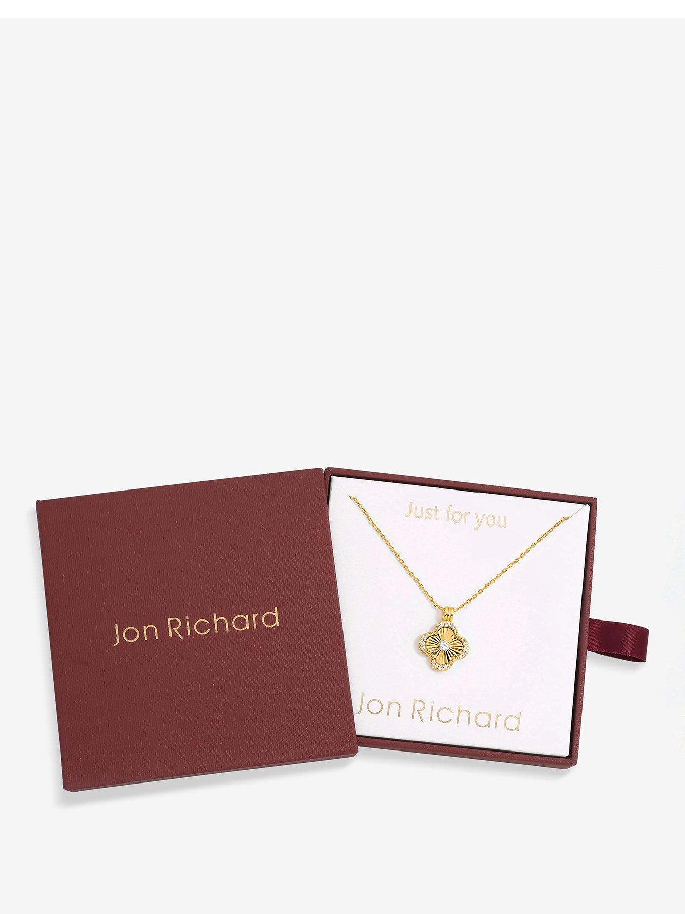 Jon Richard 18K Gold Plated Clover Pendant - Gift Box