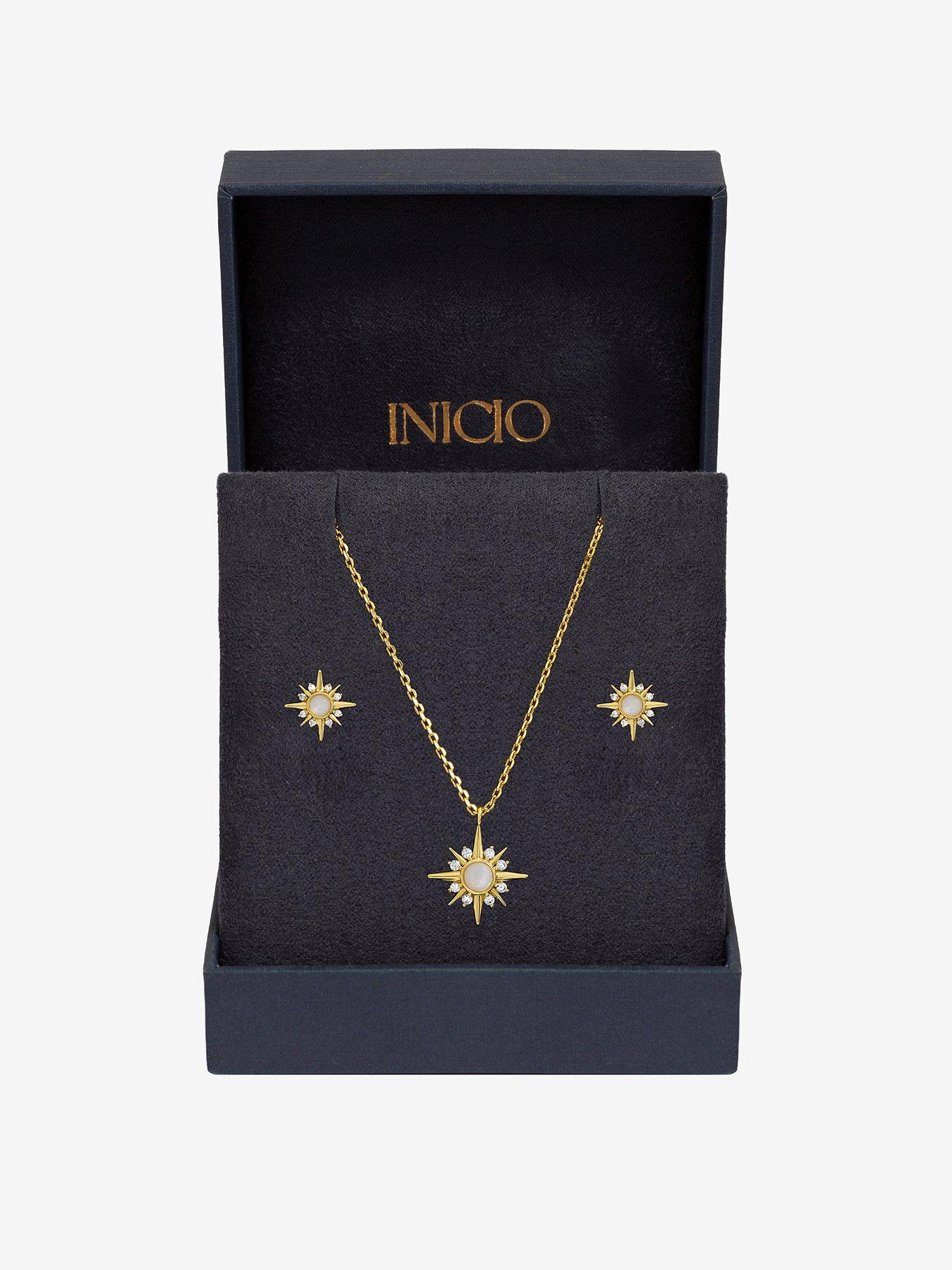 Image 1 of 5 of Inicio 14K Gold Plated Cubic Zirconia Star Set - Gift Box