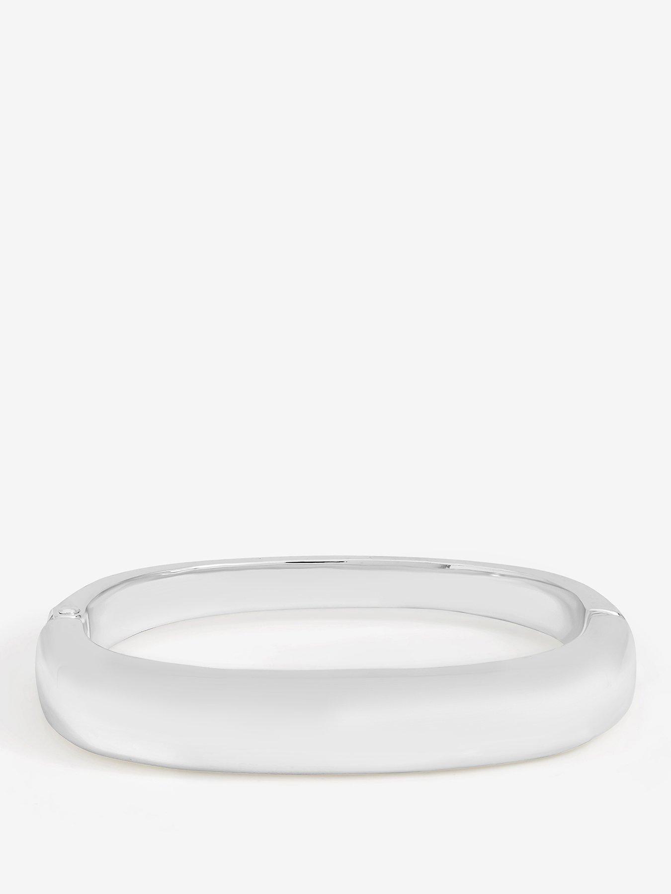Jon Richard Silver Plated Polished Rectangular Bangle