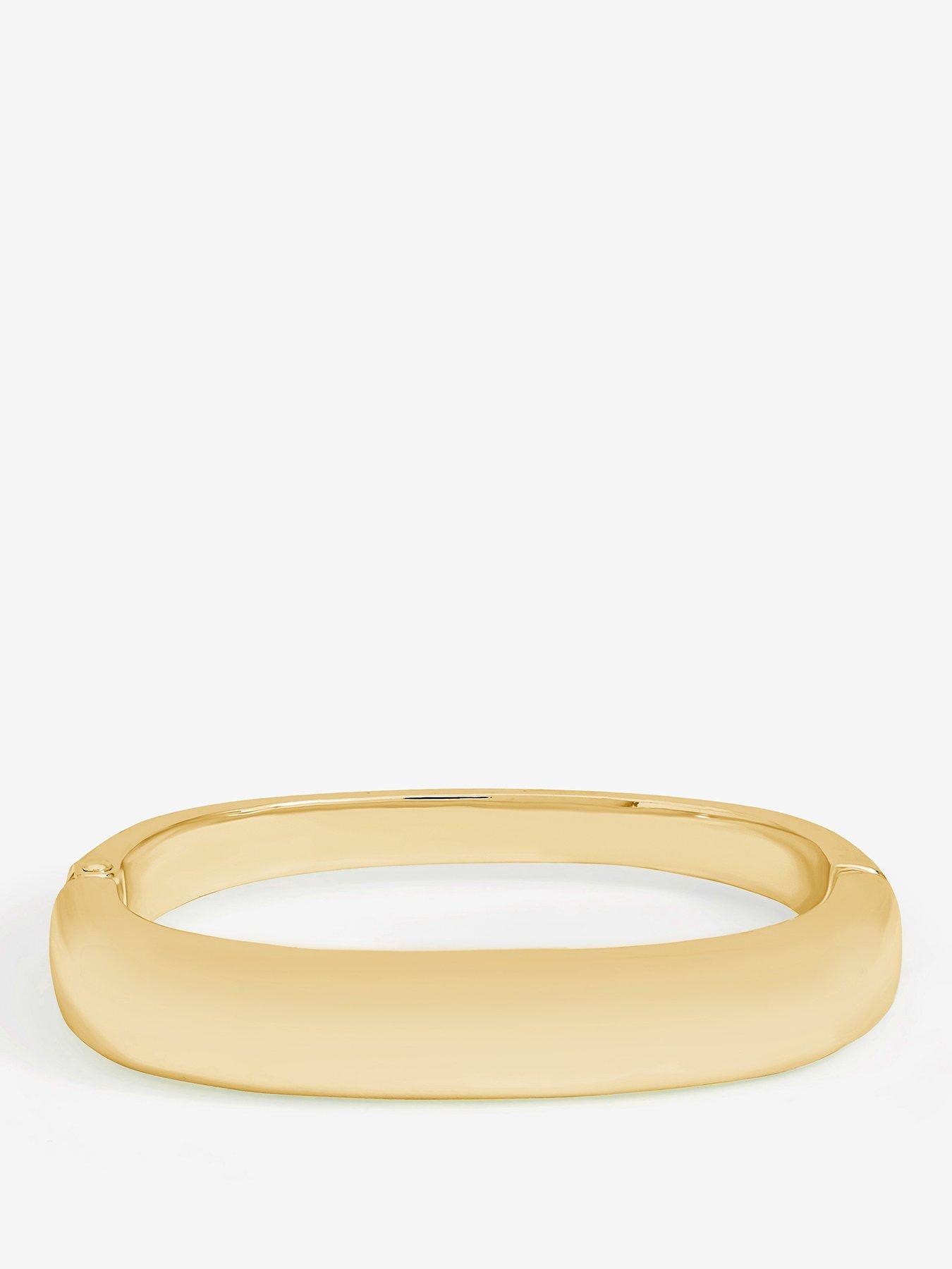 Jon Richard Gold Plated Polished Rectangular Bangle