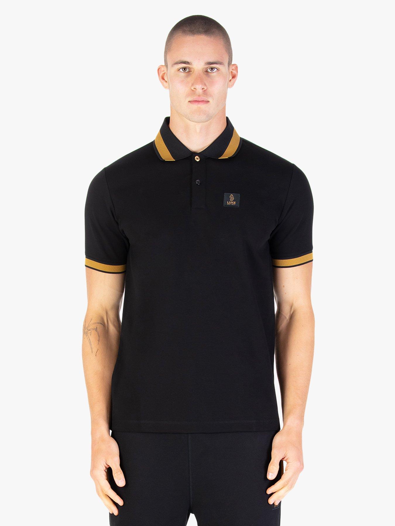 Luke 1977 Makait Tipped Short Sleeve Polo - Black