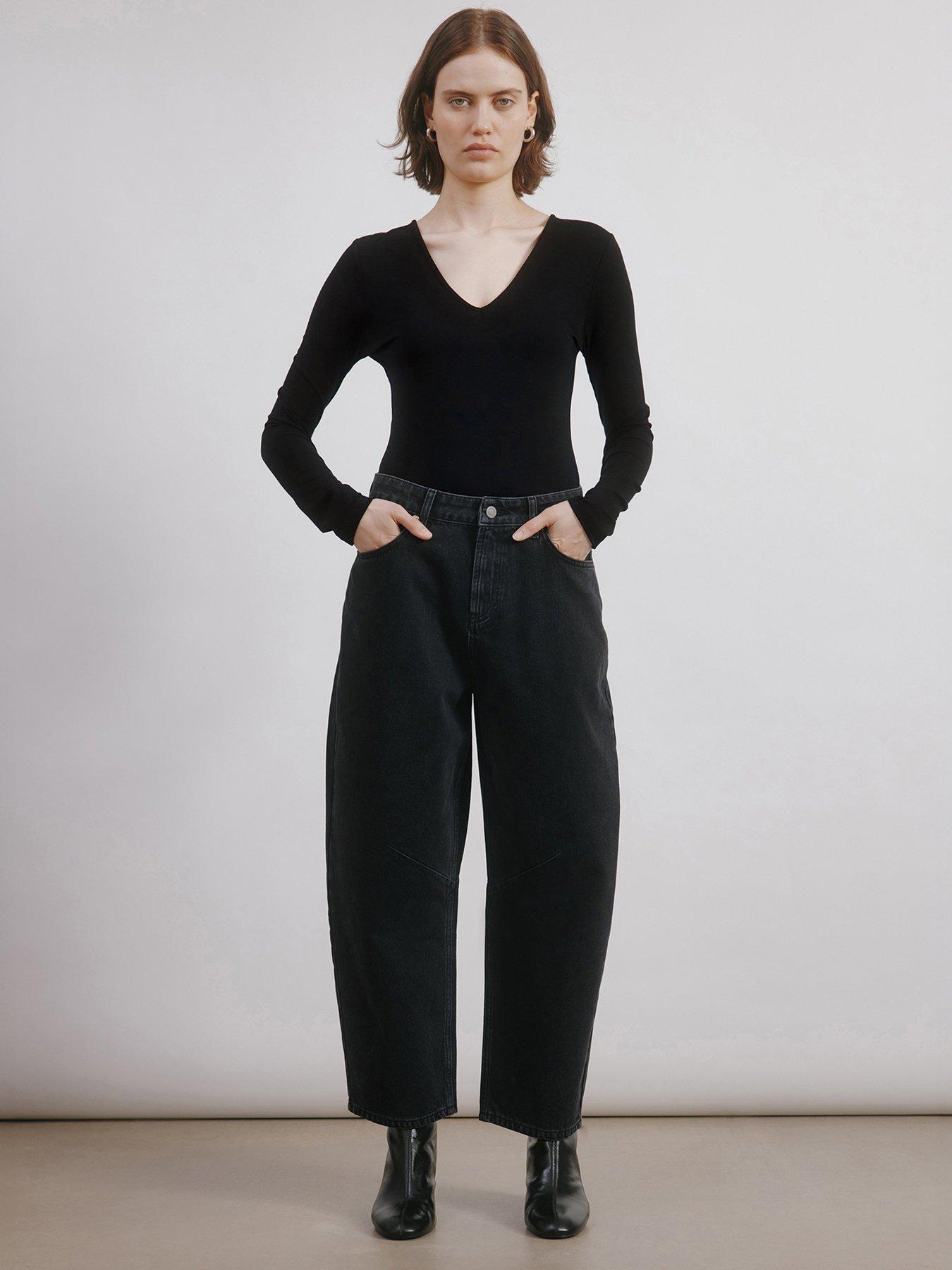 undefined Black Barrel Leg Jeans