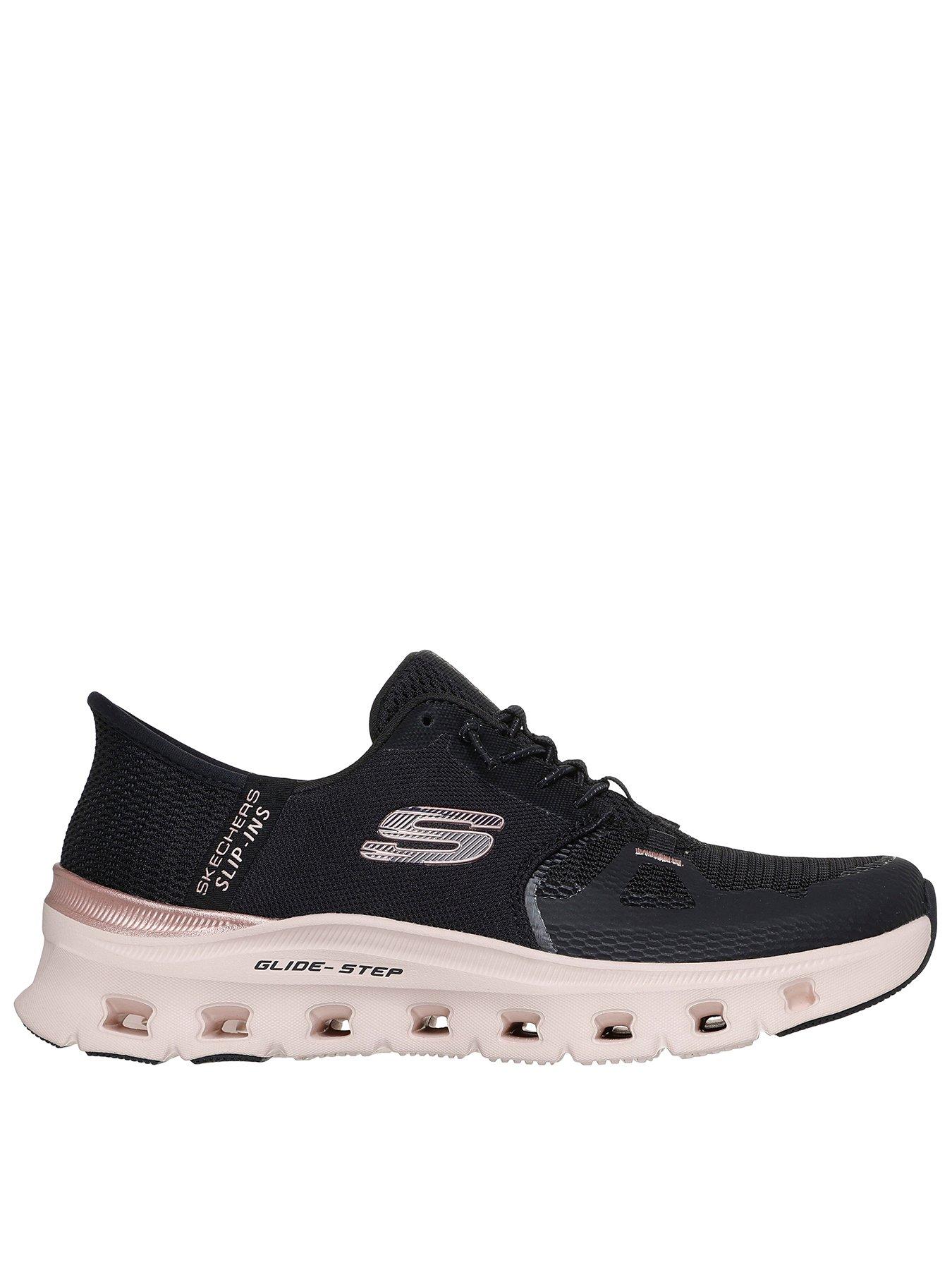 Skechers Glide-Step Pro Radiant Stride Metallic Bungee Lace Slip-Ins Trainer - Black Mesh