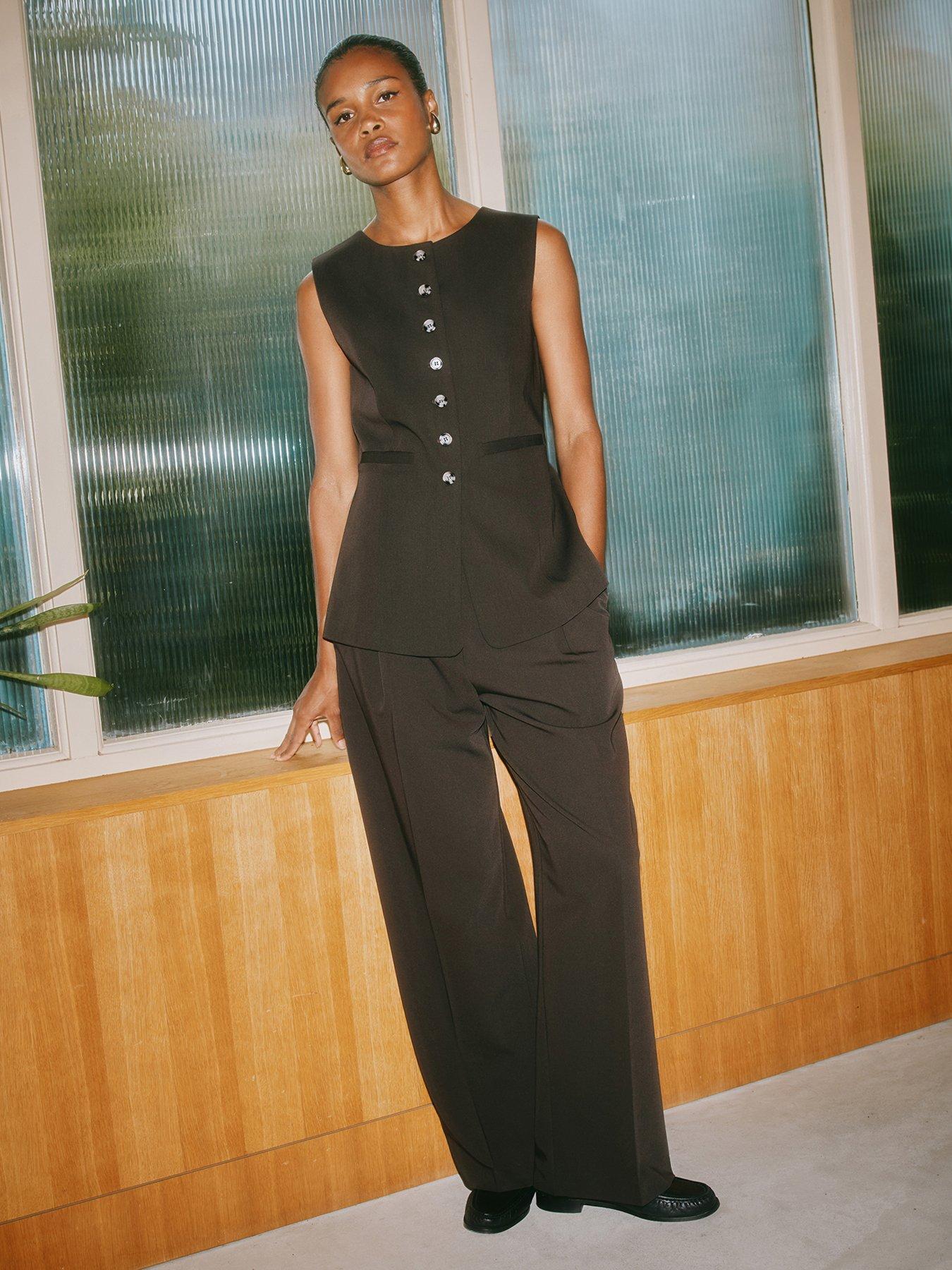 Image 1 of 3 of Albaray Choc Tailored Pleat Trouser - Brown