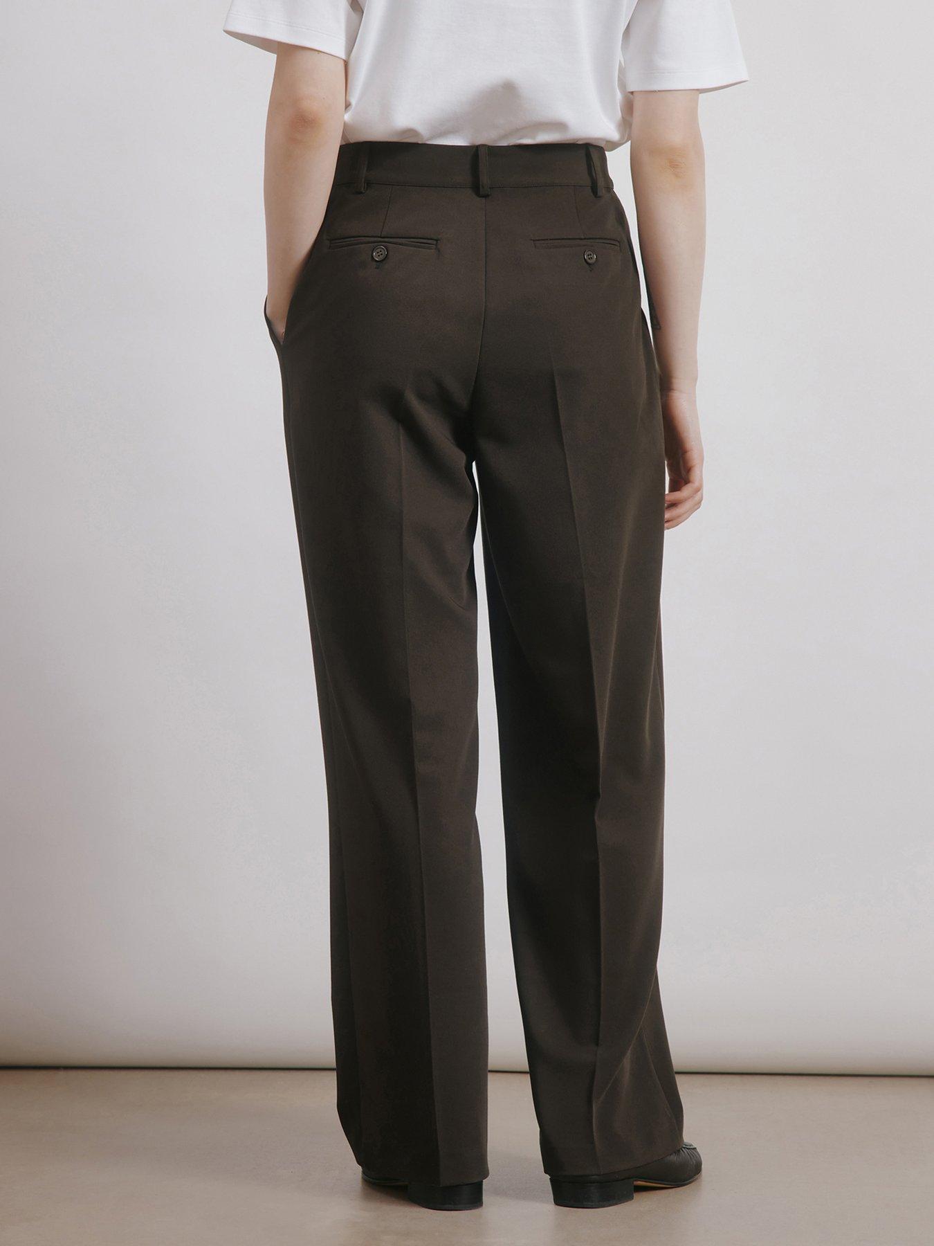 Image 2 of 3 of Albaray Choc Tailored Pleat Trouser - Brown