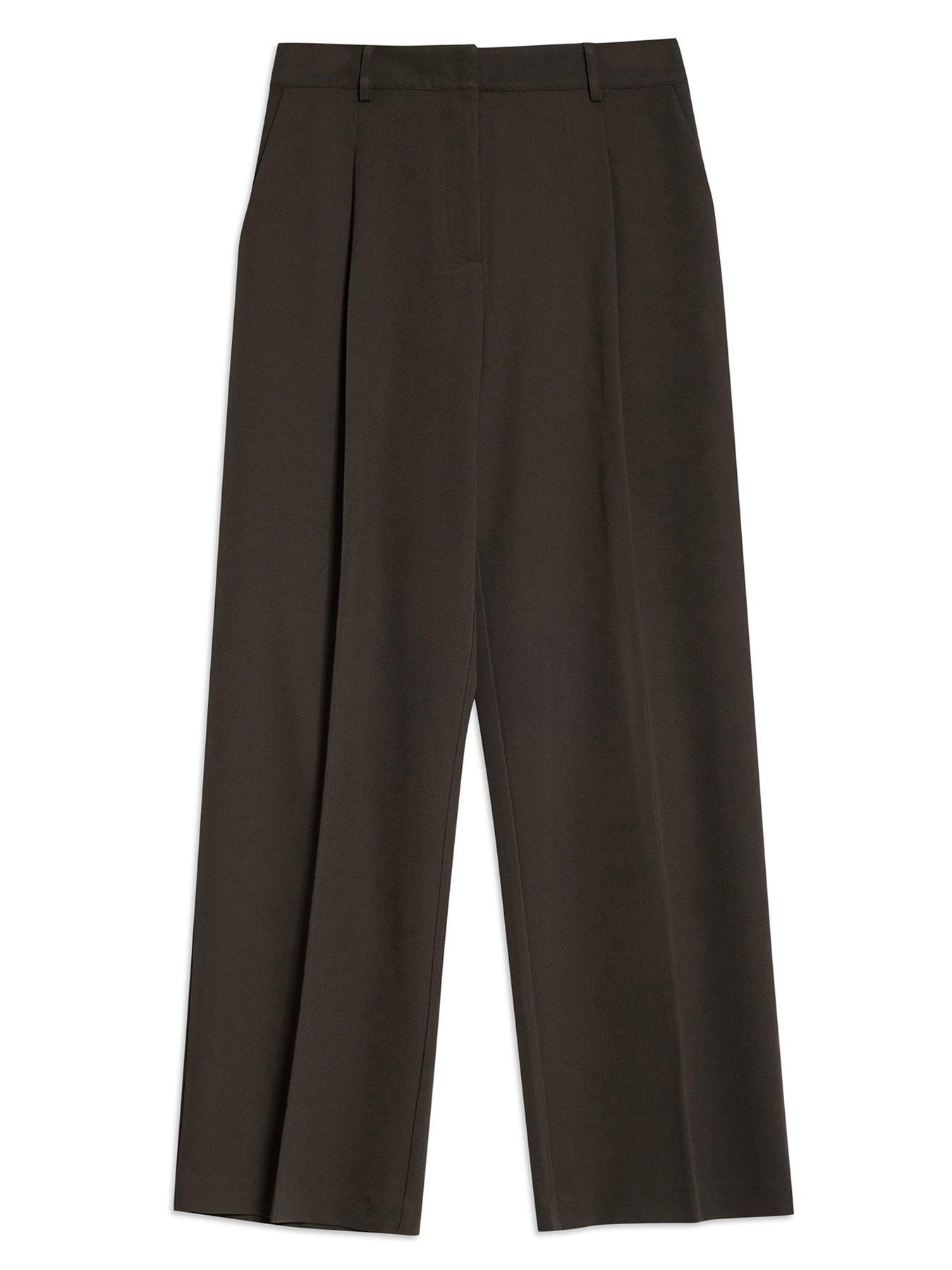 Image 3 of 3 of Albaray Choc Tailored Pleat Trouser - Brown