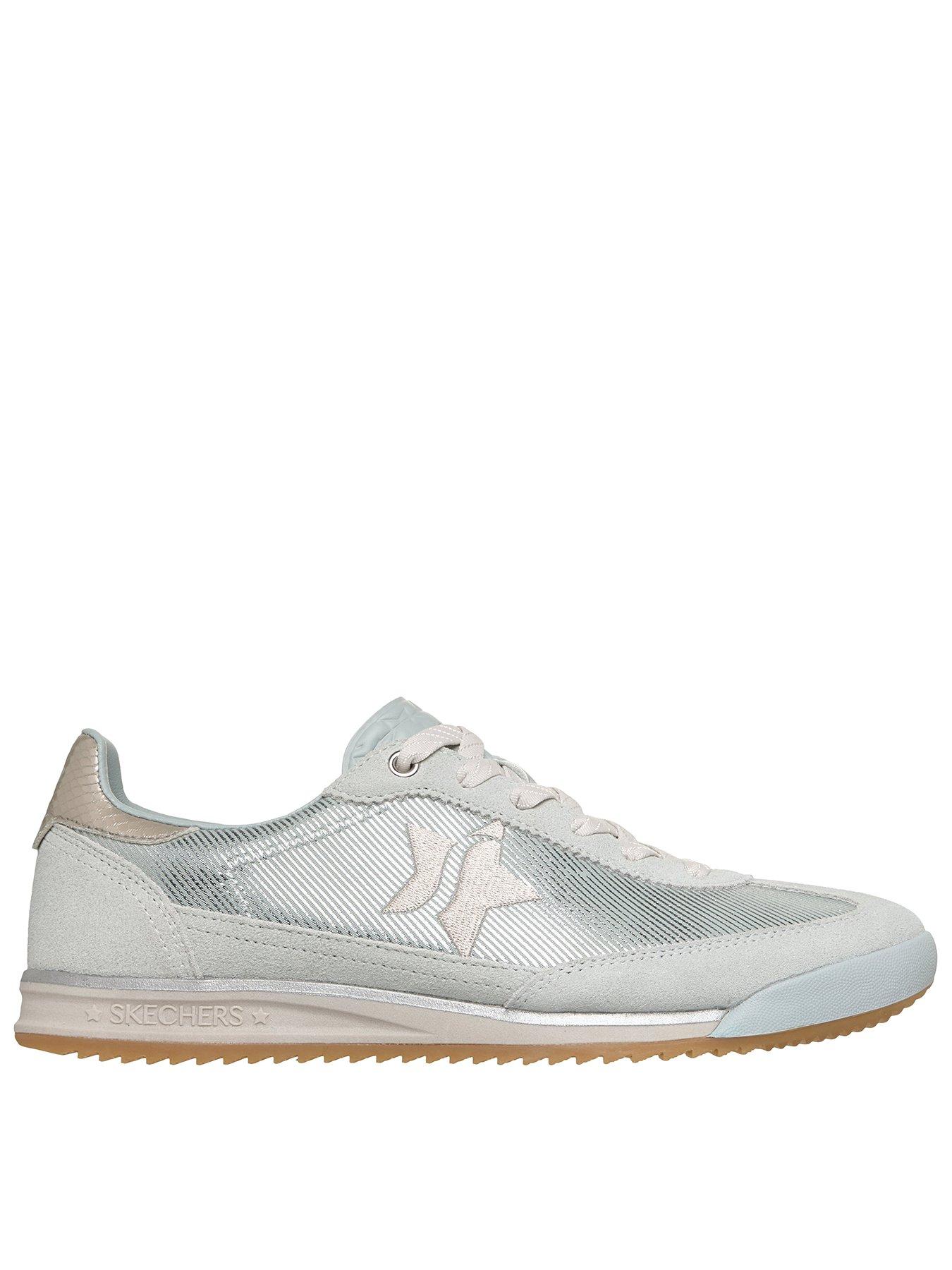 Skechers Skx 92 Perfectly Shimmer Textile Suede Trainer - Sage Suede