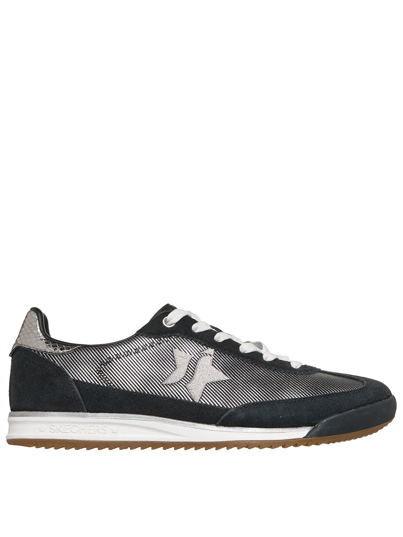 Image 1 of 5 of Skechers Skx 92 Perfectly Shimmer Textile Suede Trainer - Black