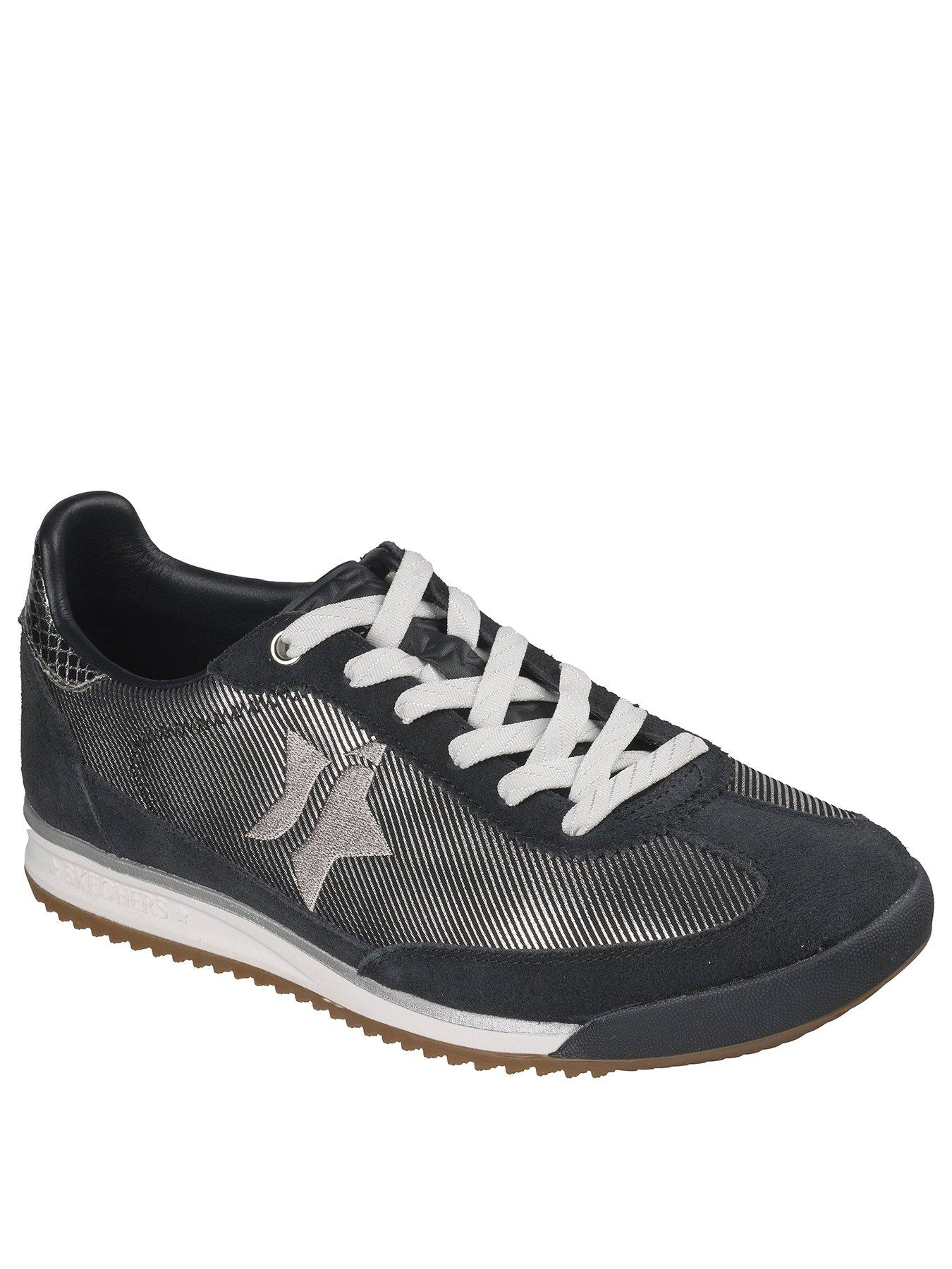 Image 2 of 5 of Skechers Skx 92 Perfectly Shimmer Textile Suede Trainer - Black