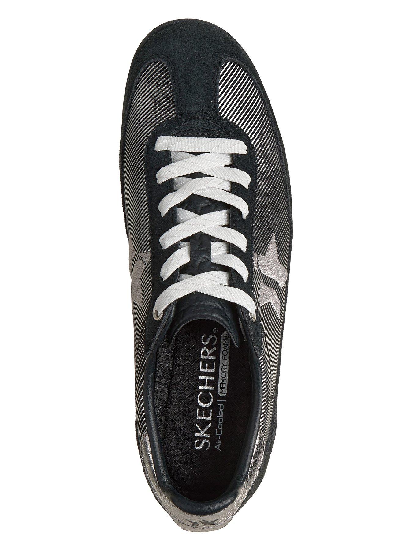 Image 3 of 5 of Skechers Skx 92 Perfectly Shimmer Textile Suede Trainer - Black