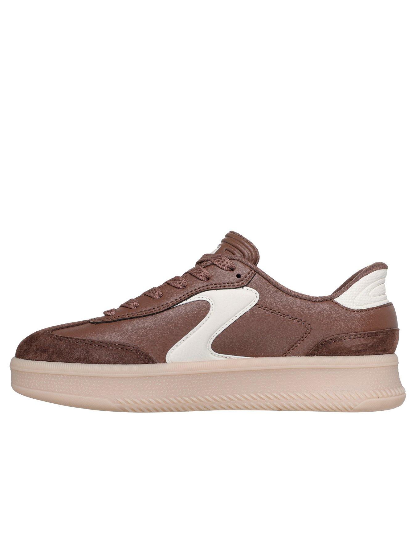 Image 5 of 5 of Skechers Hotshot Hi Lifted Luxe Duraleather Lace-Up Slip-Ins Trainer - Brown