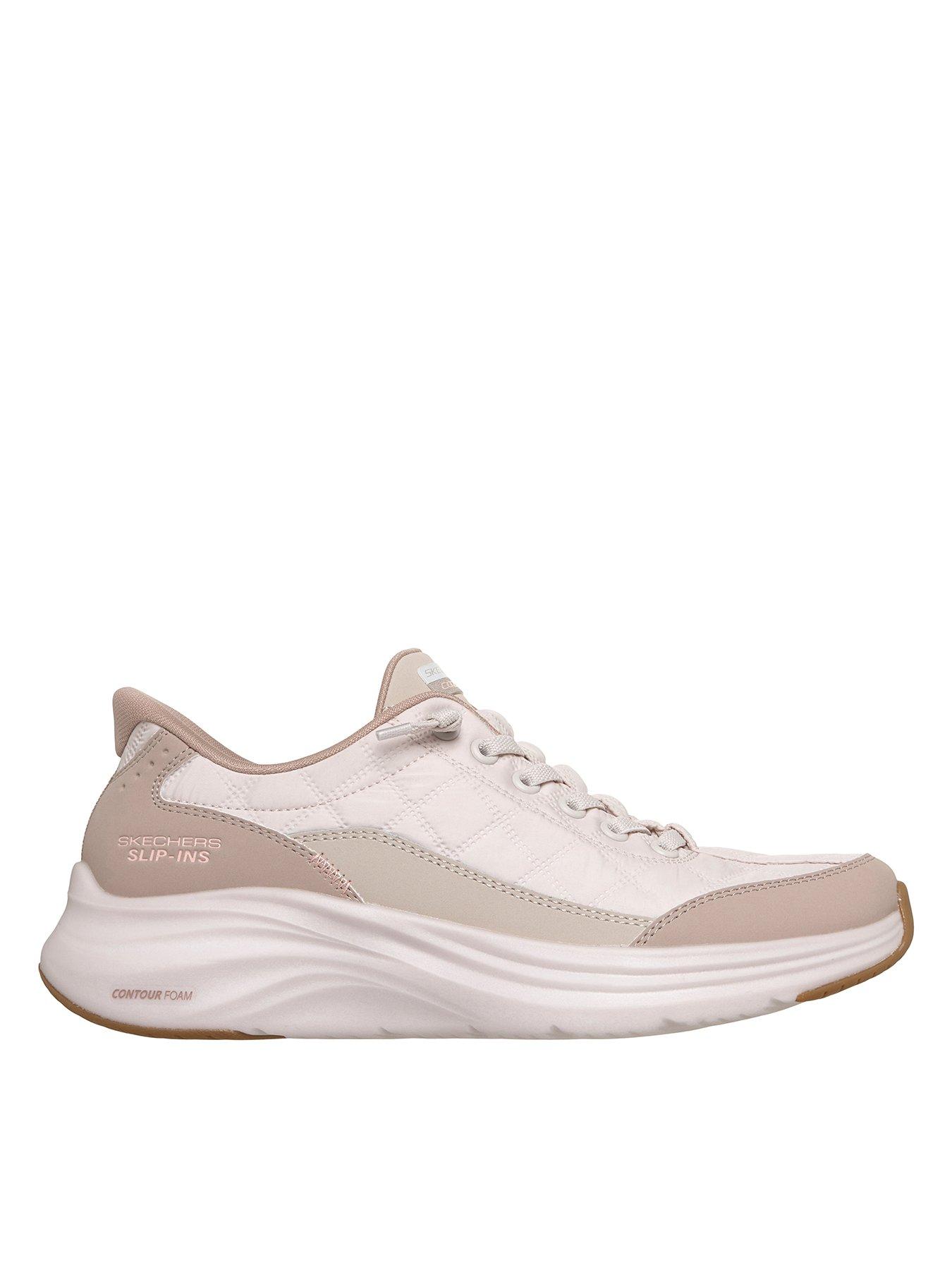 Skechers Contour Foam Cozy Fit Bungee Lace Slip-in Trainer - Natural Mesh