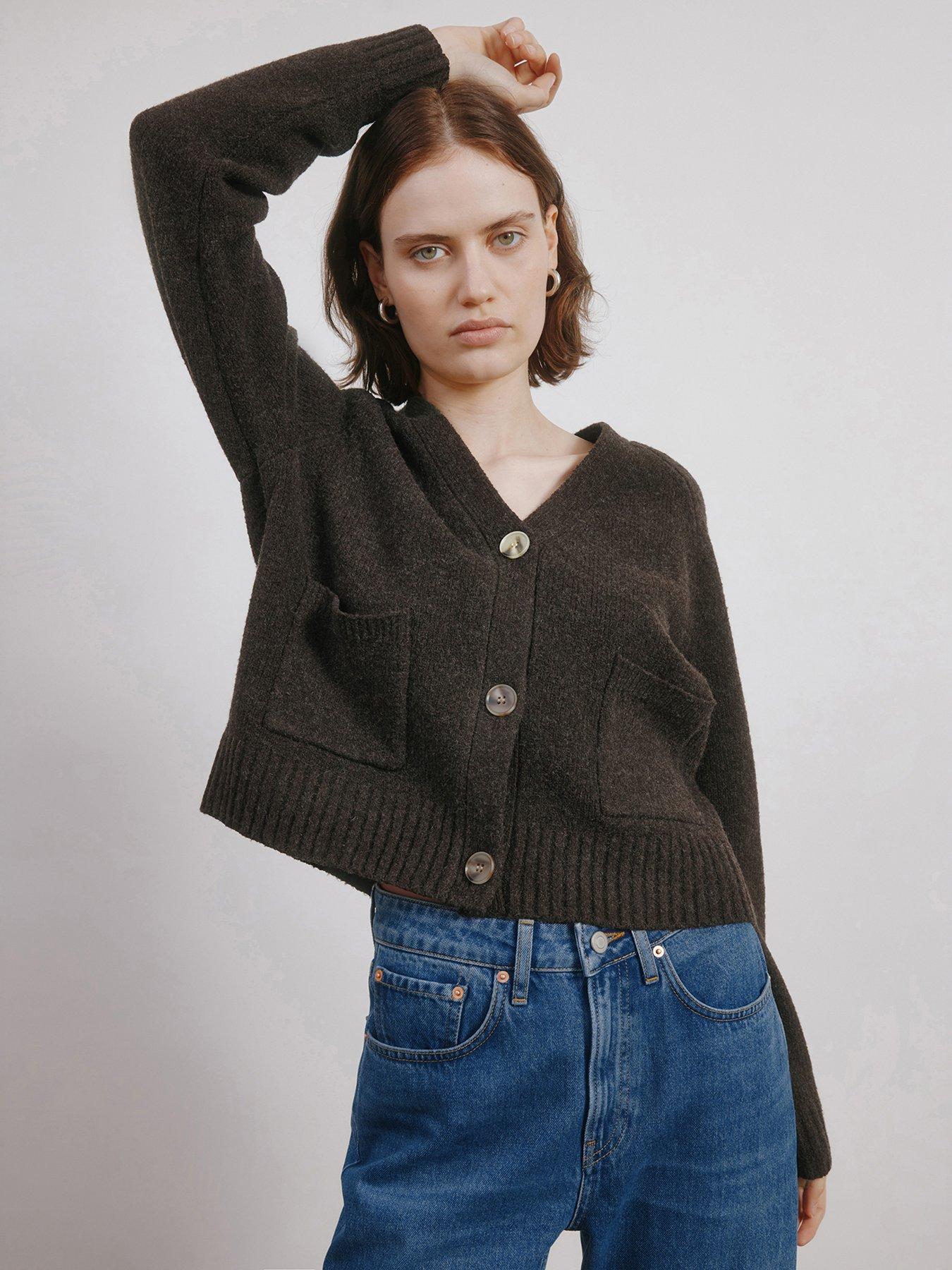 Image 1 of 4 of Albaray Cosy Relaxed Cardigan - Brown