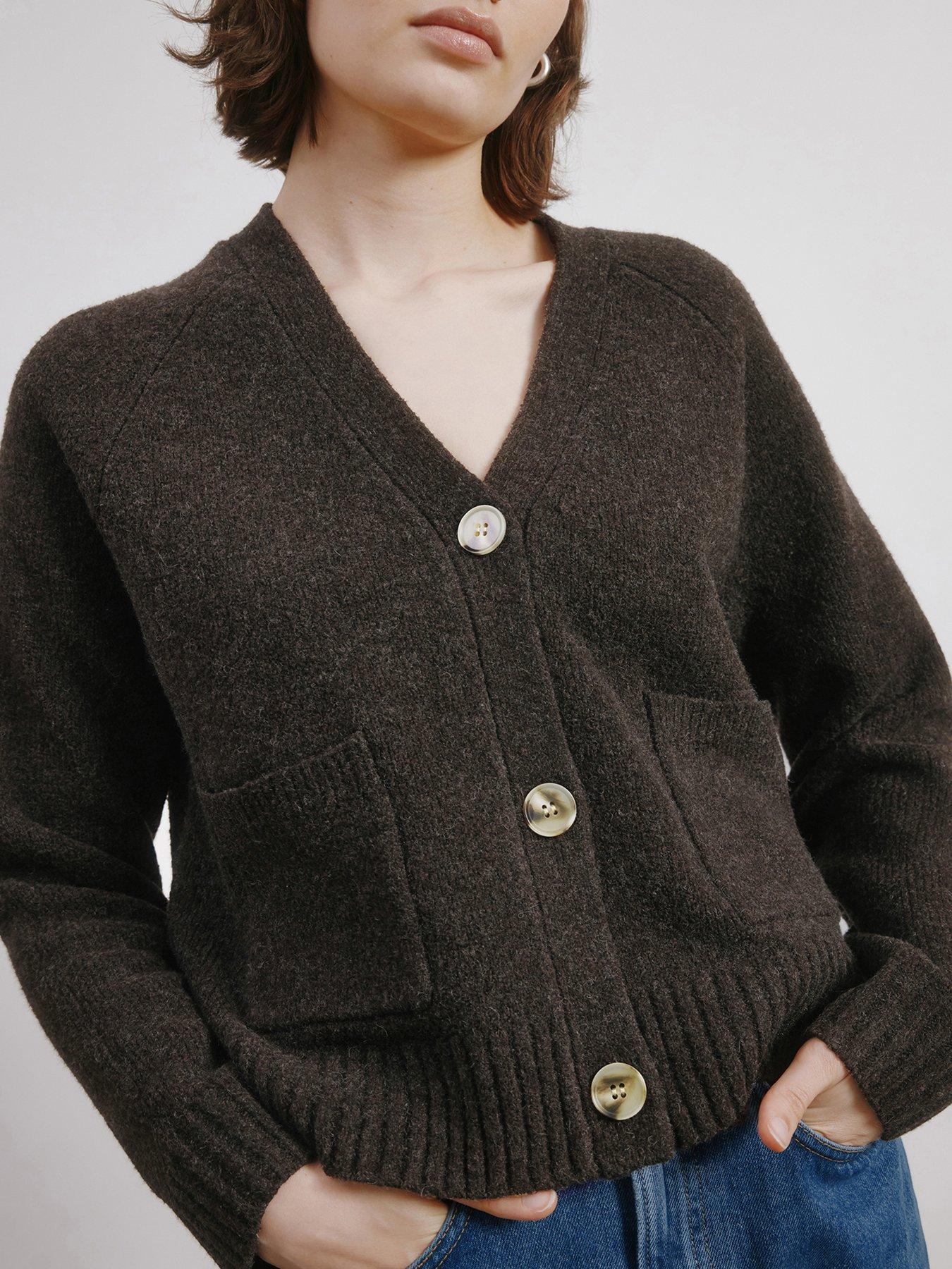Image 3 of 4 of Albaray Cosy Relaxed Cardigan - Brown