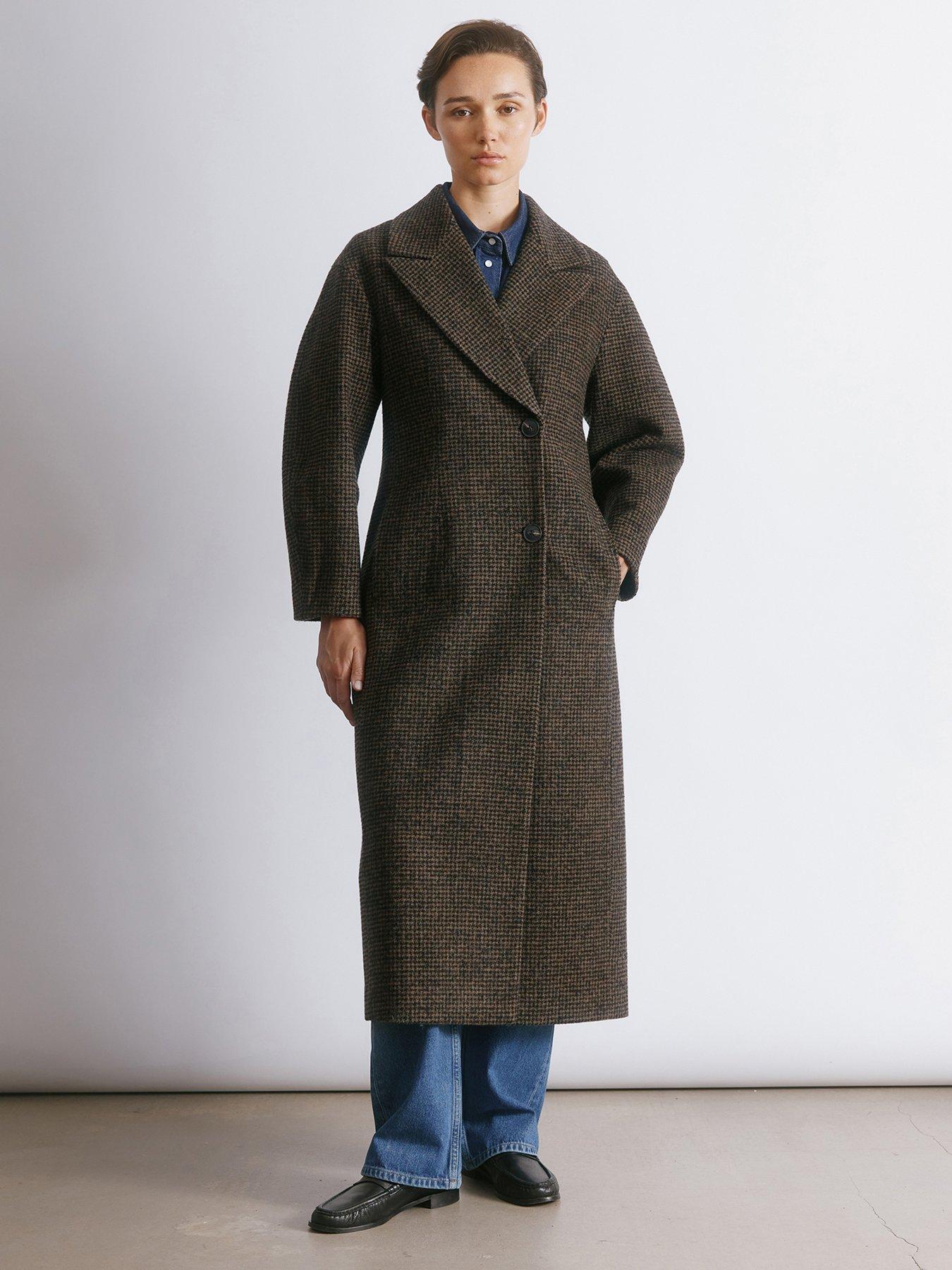 Albaray Tweed Cocoon Sleeve Coat - Grey