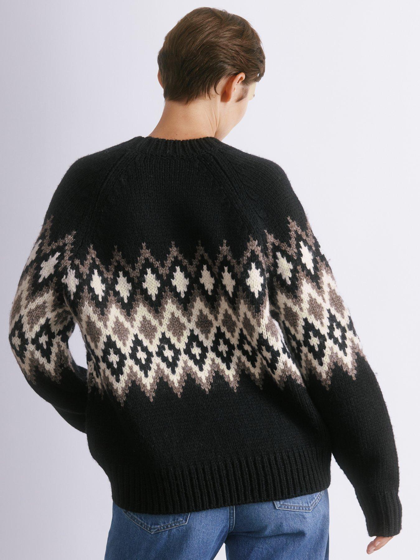 Image 2 of 4 of Albaray Chunky Fairisle Jumper - Black