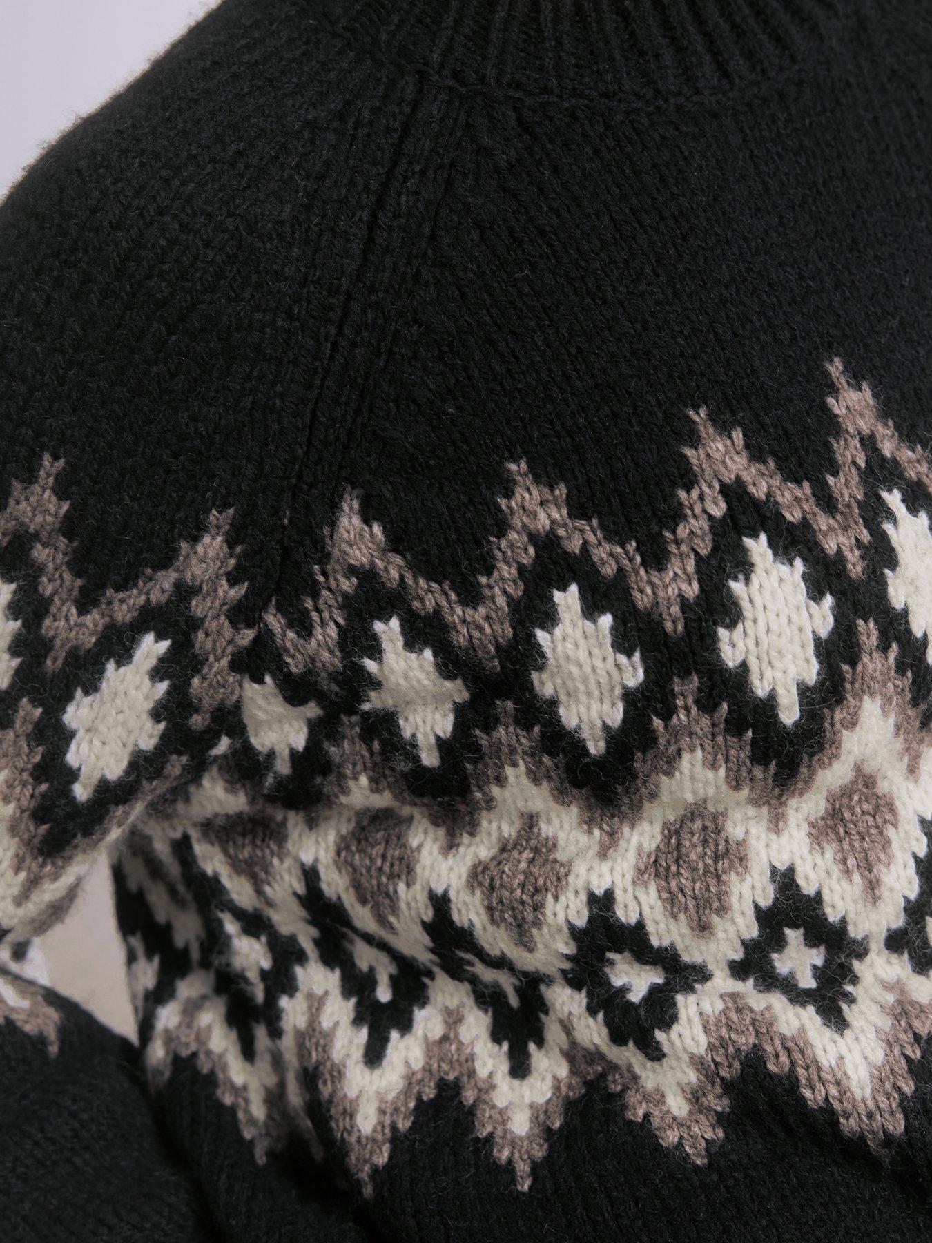 Image 3 of 4 of Albaray Chunky Fairisle Jumper - Black