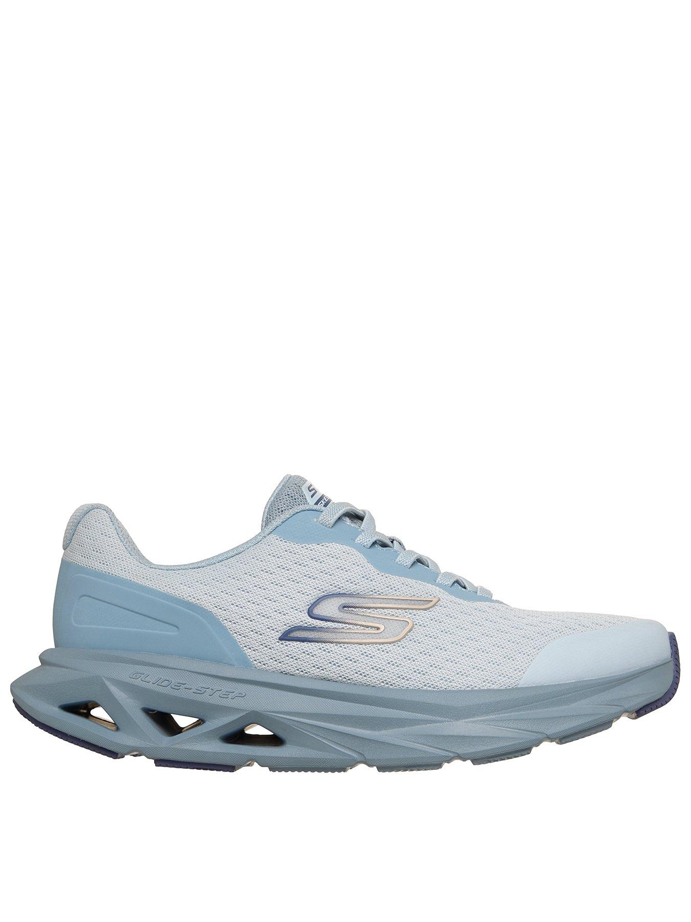 Skechers Glide-Step Vortex Avalin Mesh Bungee Lace Trainer - Blue Textile