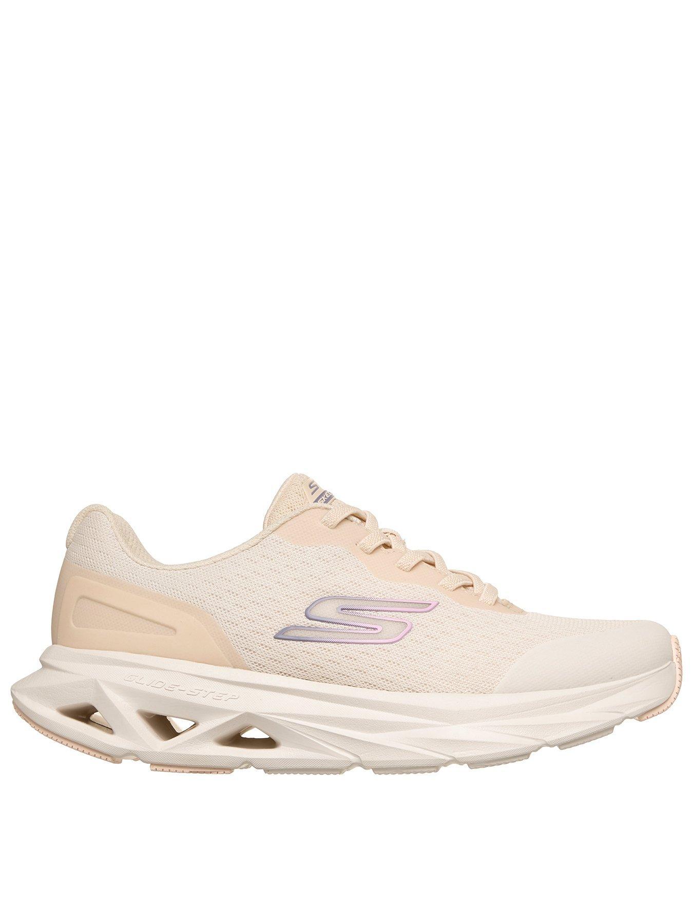 Skechers Glide-Step Vortex Avalin Mesh Bungee Lace Trainer - Natural Textile