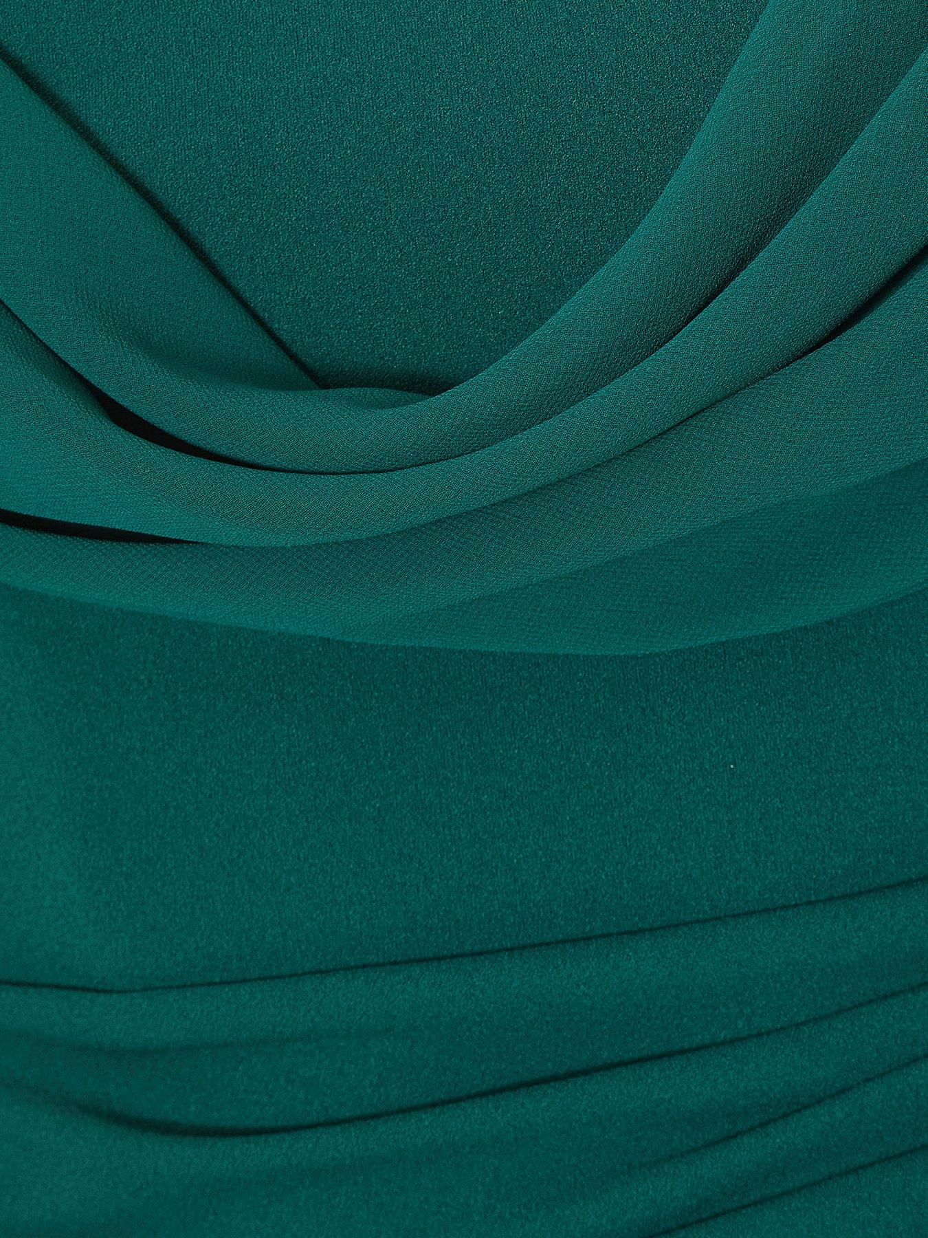 quiz bottle green bardot dress Marana Tha Arezzo Puff Sleeve Layered Peek-a-Boo Dress (Neon Pink/Gree main image 0