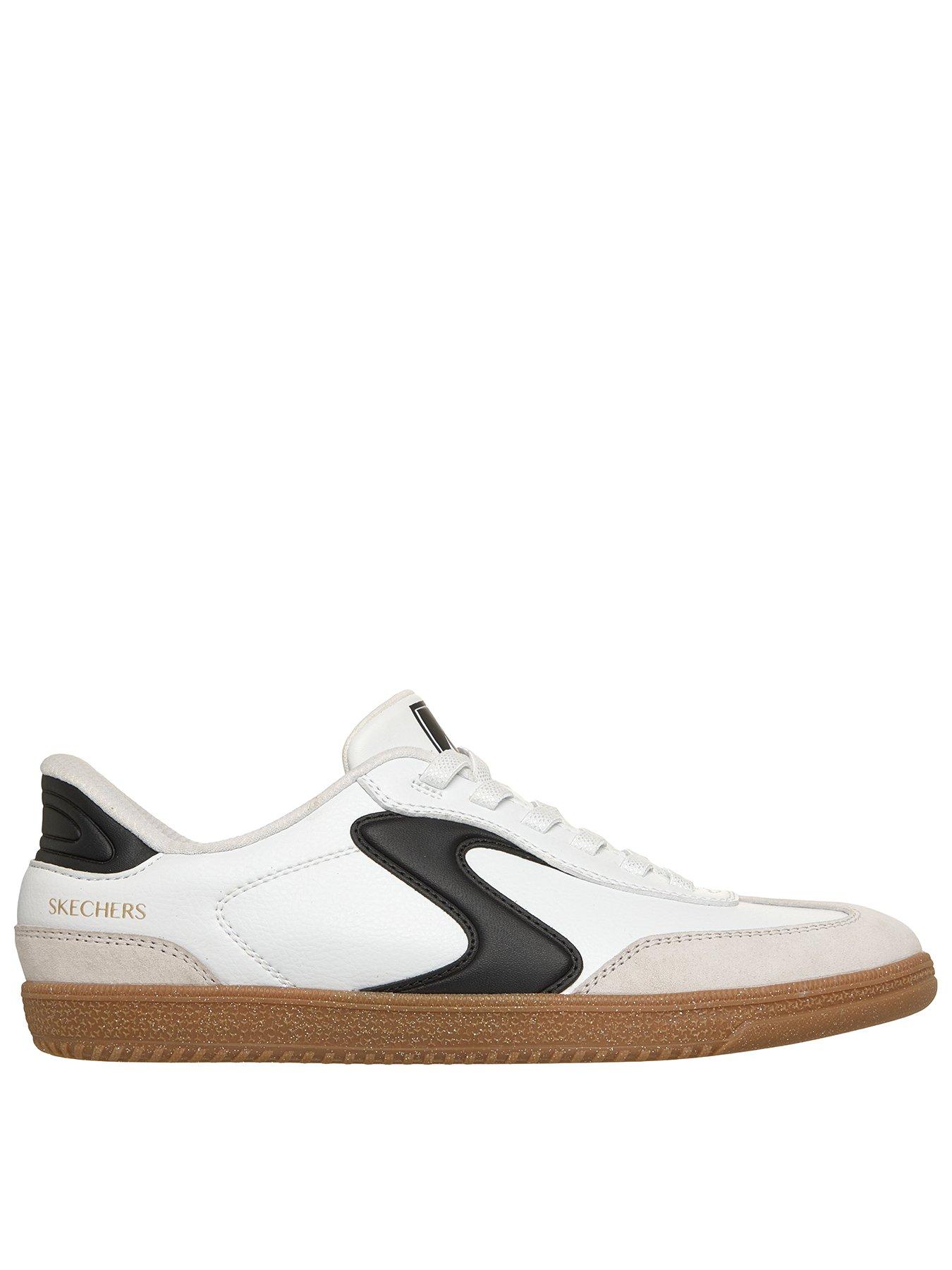 Skechers Hotshot Perfect Choice Duraleather Bungee Lace Slip-ins Trainer - White Duraleather