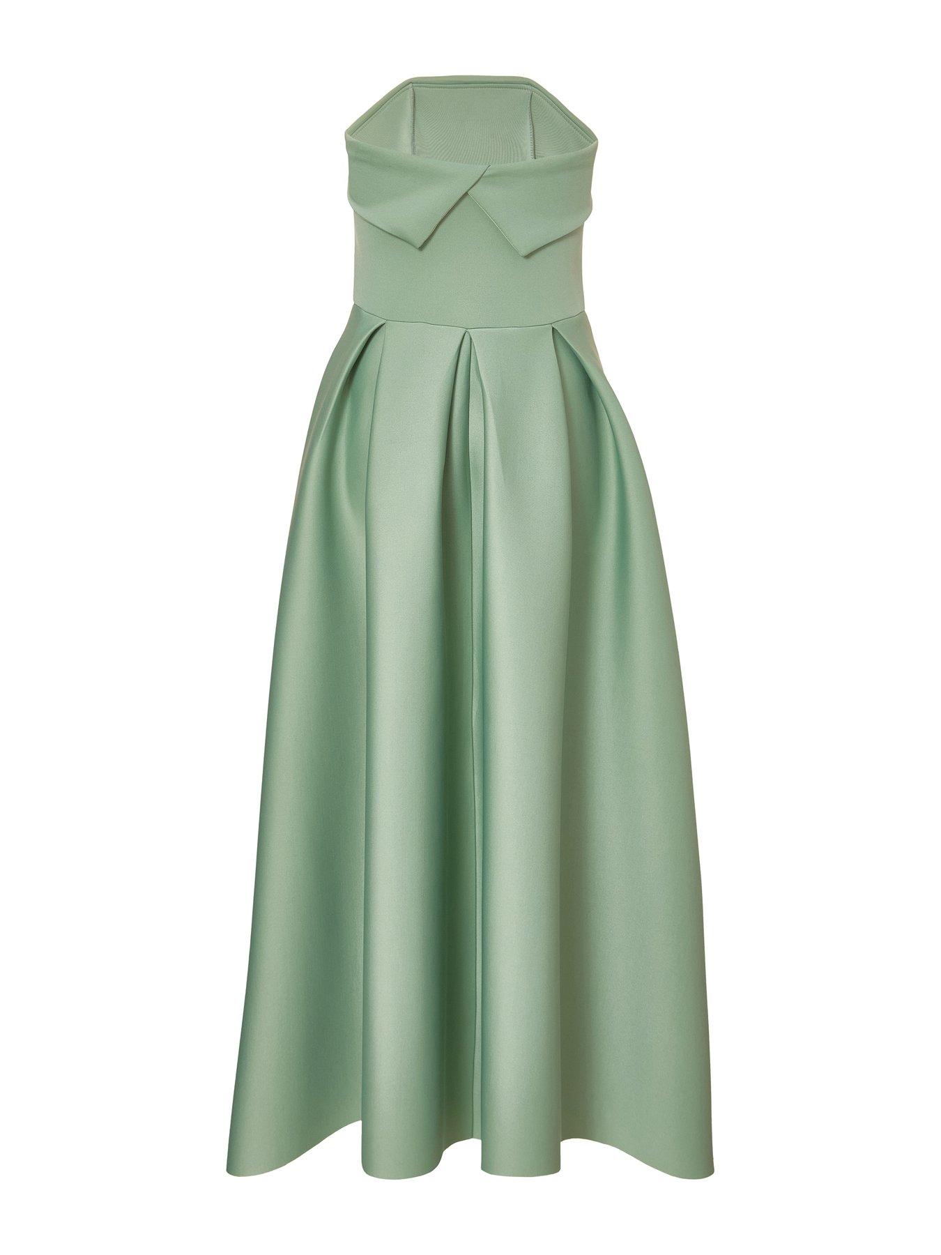 green emerald velvet dress Light Green Floral Jacquard Mini Dress - Halter Dresses main image 0