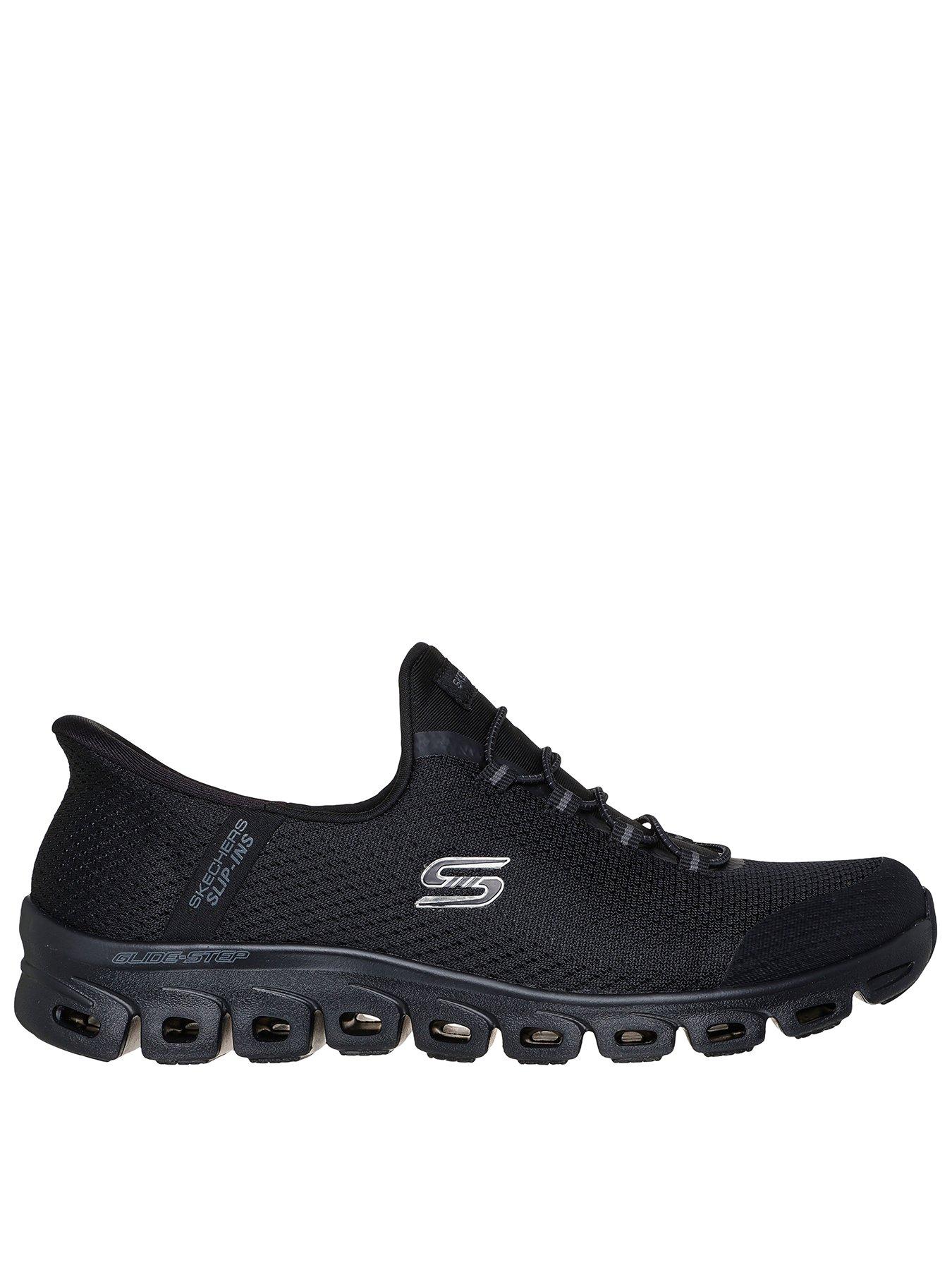 Skechers Glip-step Pursuit Mesh Bungee Lace Slip-in Trainer - Black