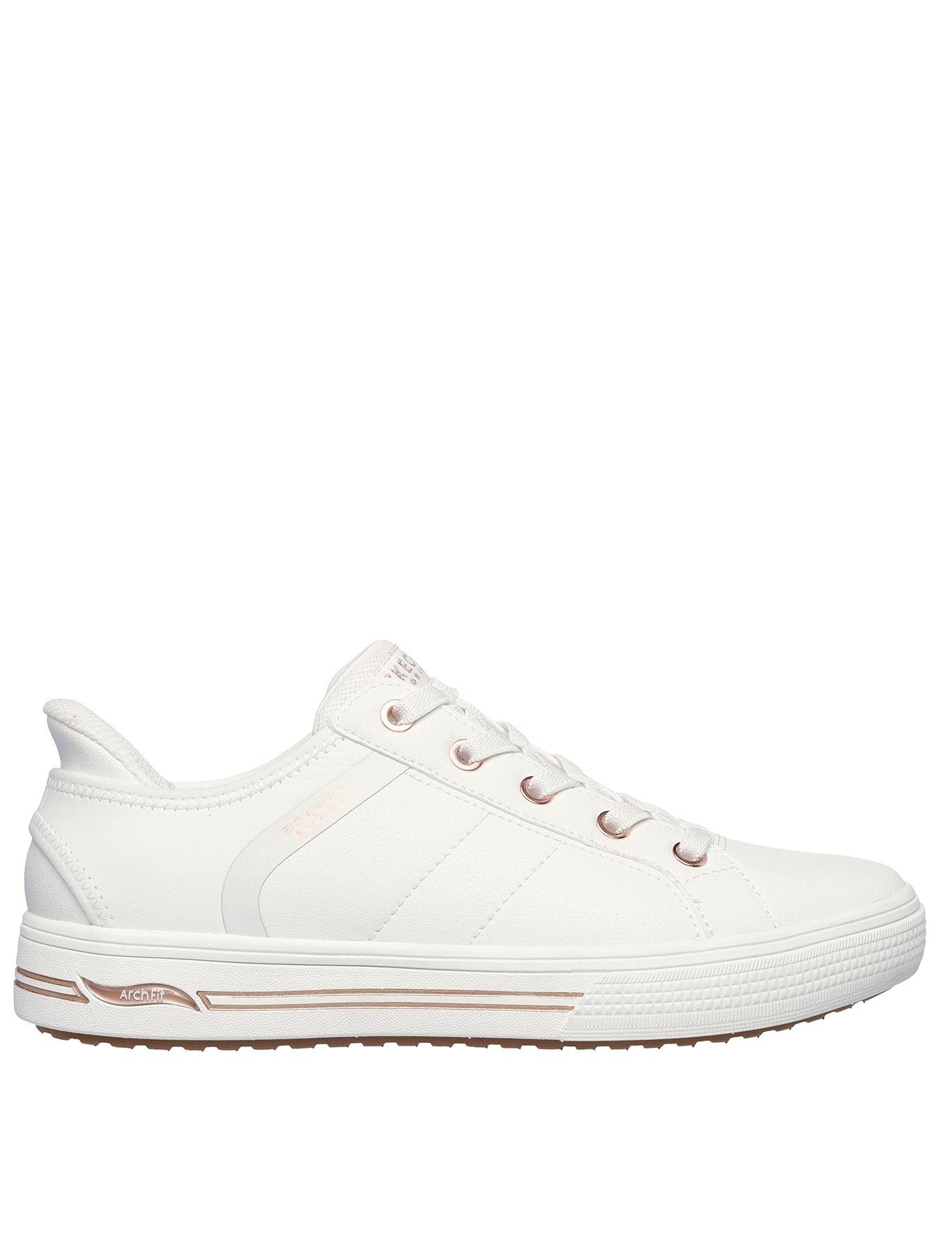 Skechers Arch Fit Arcade Ease-n Duraleather Slip-ins Trainer - White Duraleather