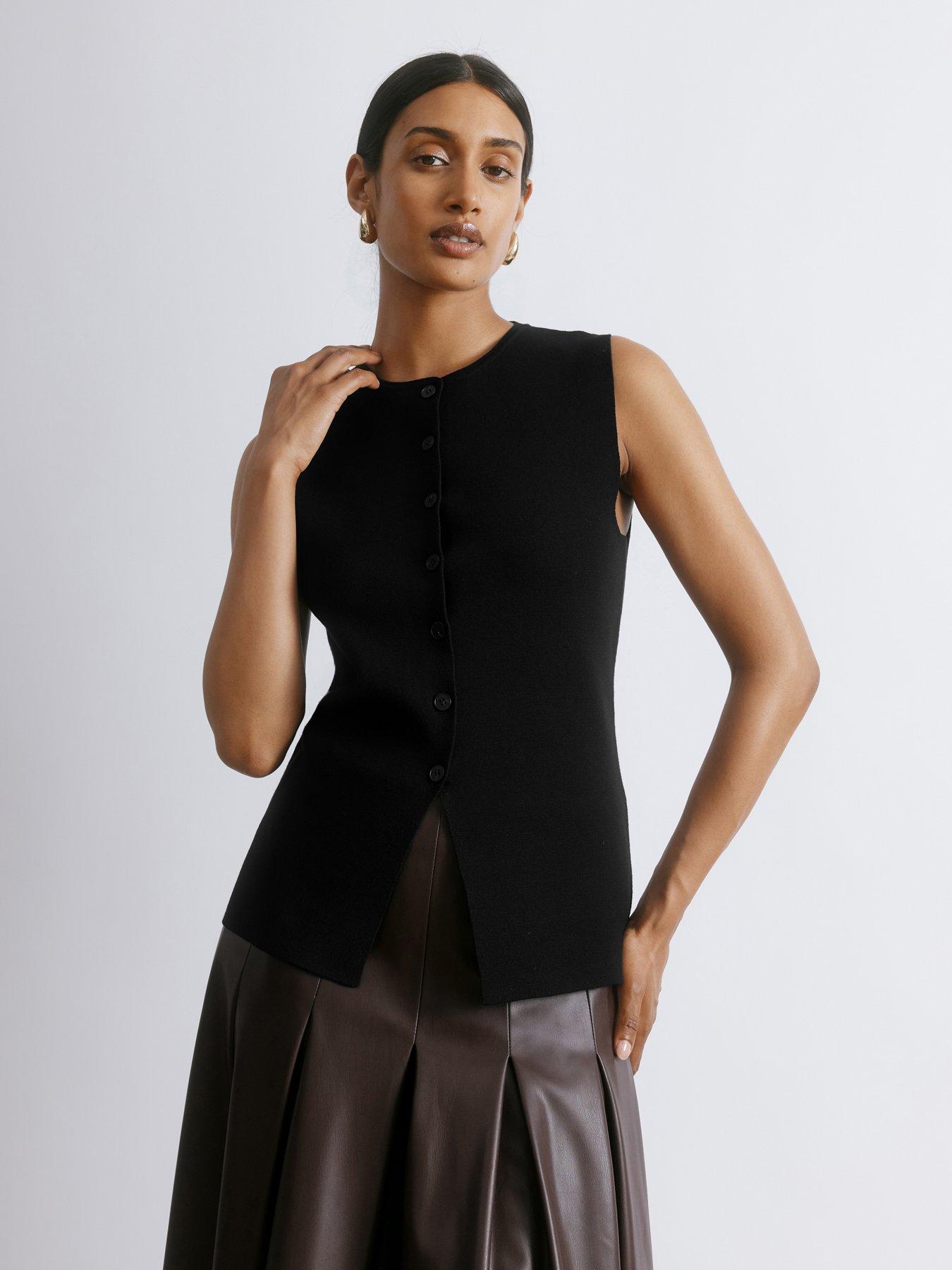 Albaray Rib Longline Waistcoat - Black