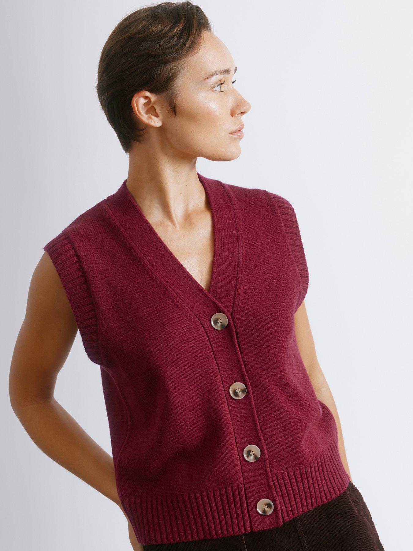Red Button Knit Tank main image 1
