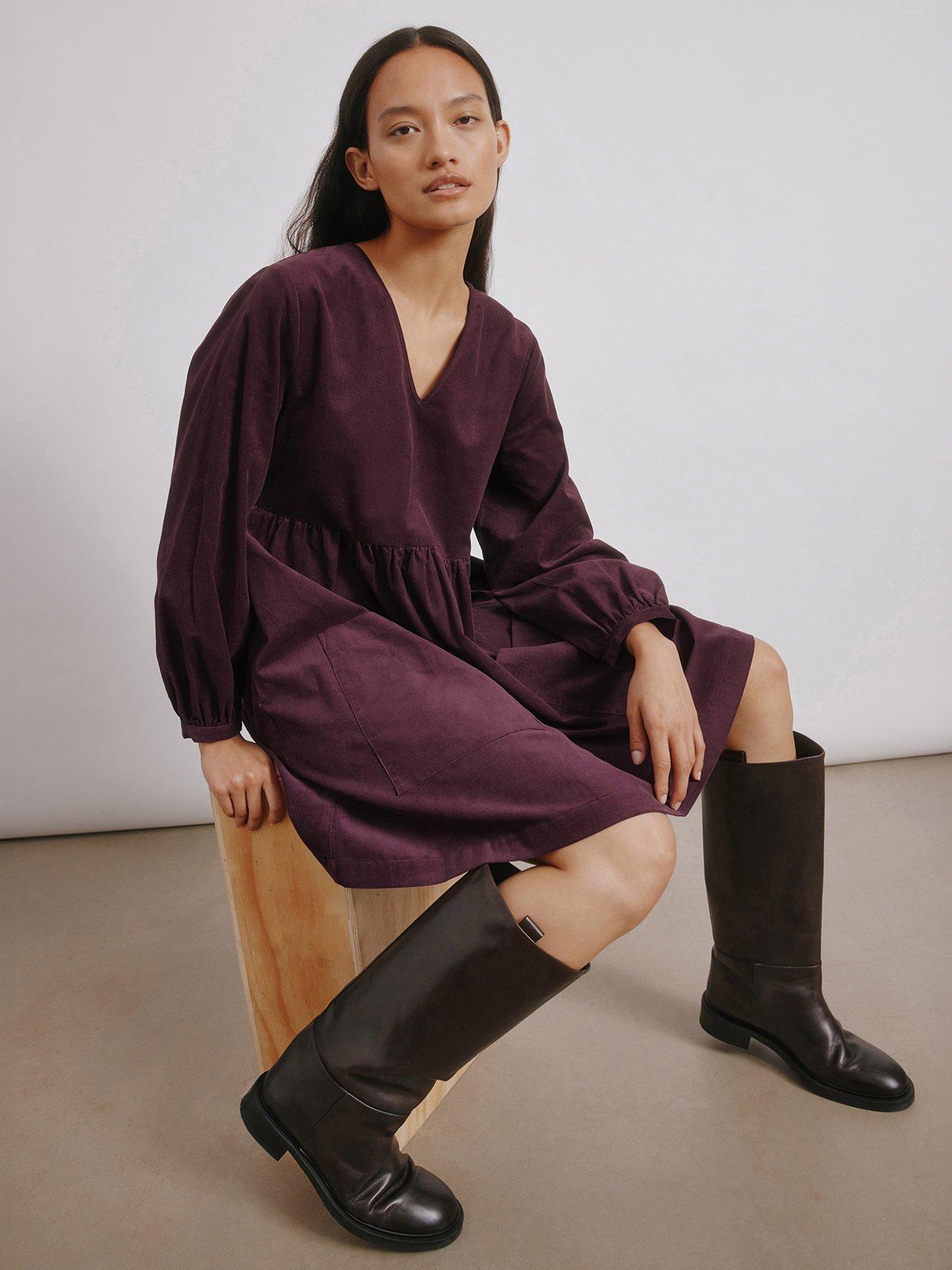 Image 3 of 5 of Albaray Short Cord Pocket Dress - Red