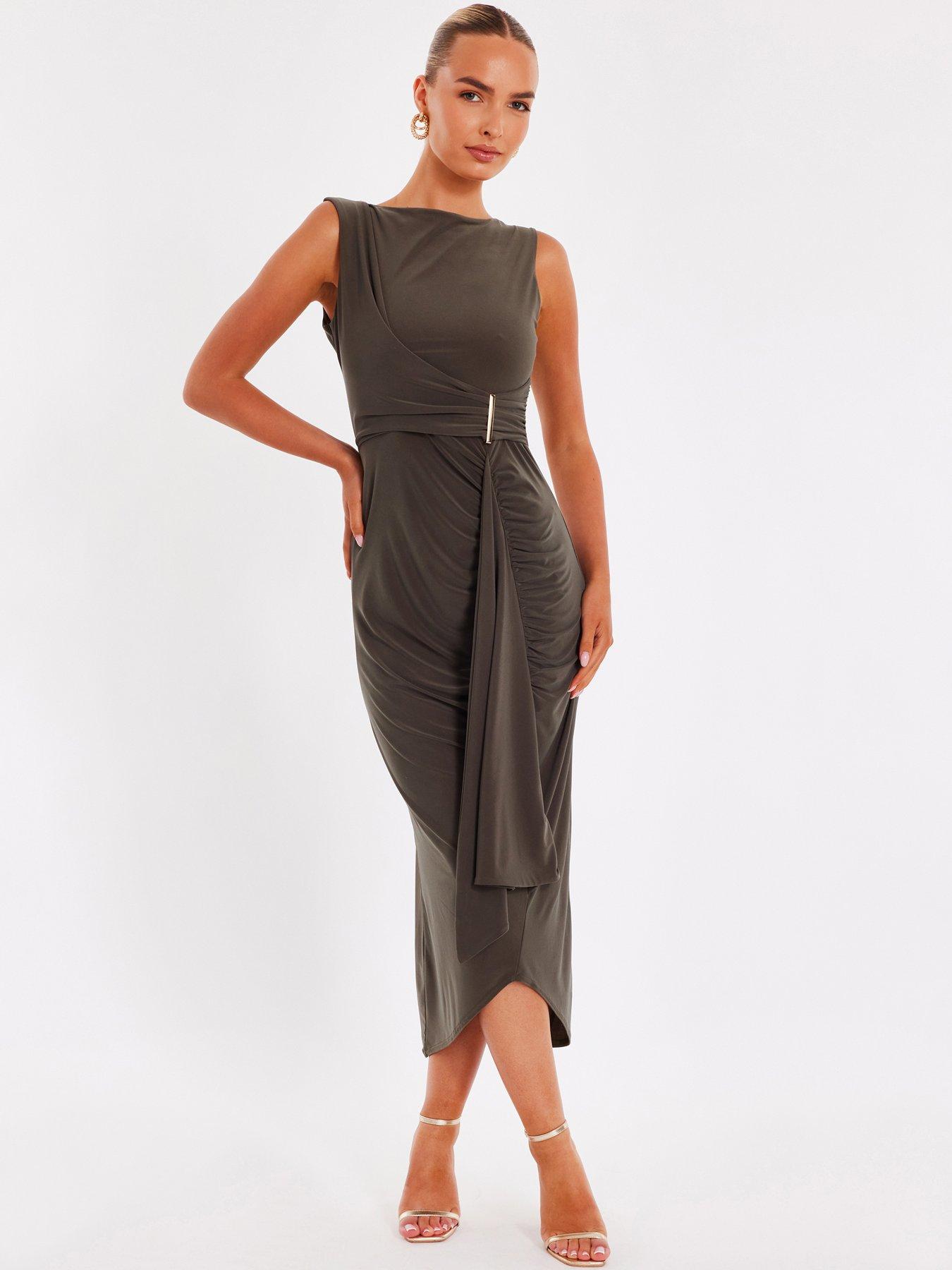 undefined Olive Wrap Midaxi Dress