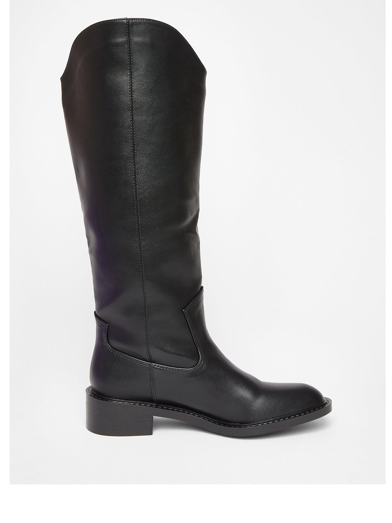 undefined Black Faux Leather Riding Boots