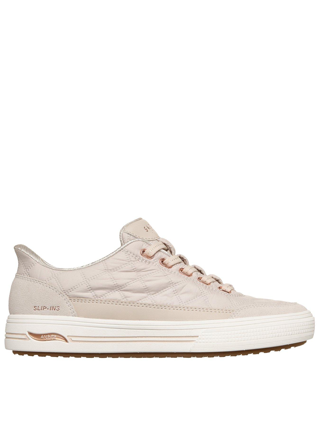 Skechers Arch Fit Arcade Cuddle Steps Slip-ins Trainer - Off White Nylon
