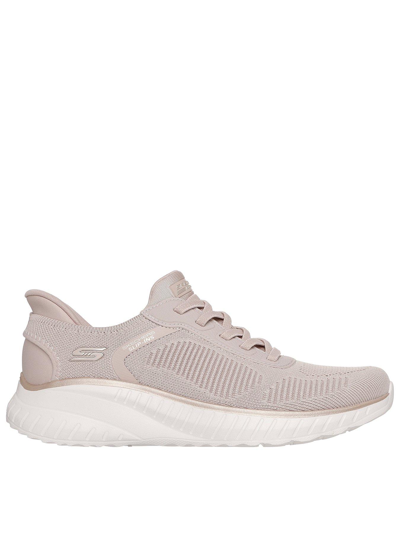 Skechers Bobs Squad Chaos Current Muse Knit Bungee Lace Slip-ins Trainer - Natural