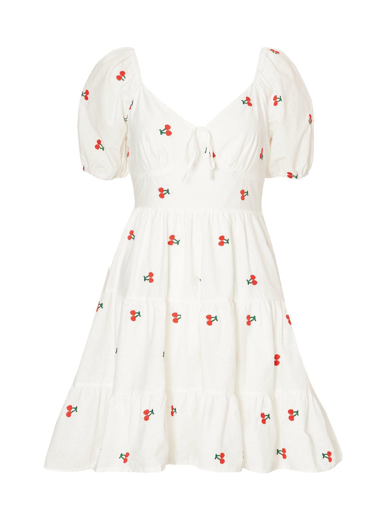 cherry print skater dress Leopard Cherry Bloom Skater Dress